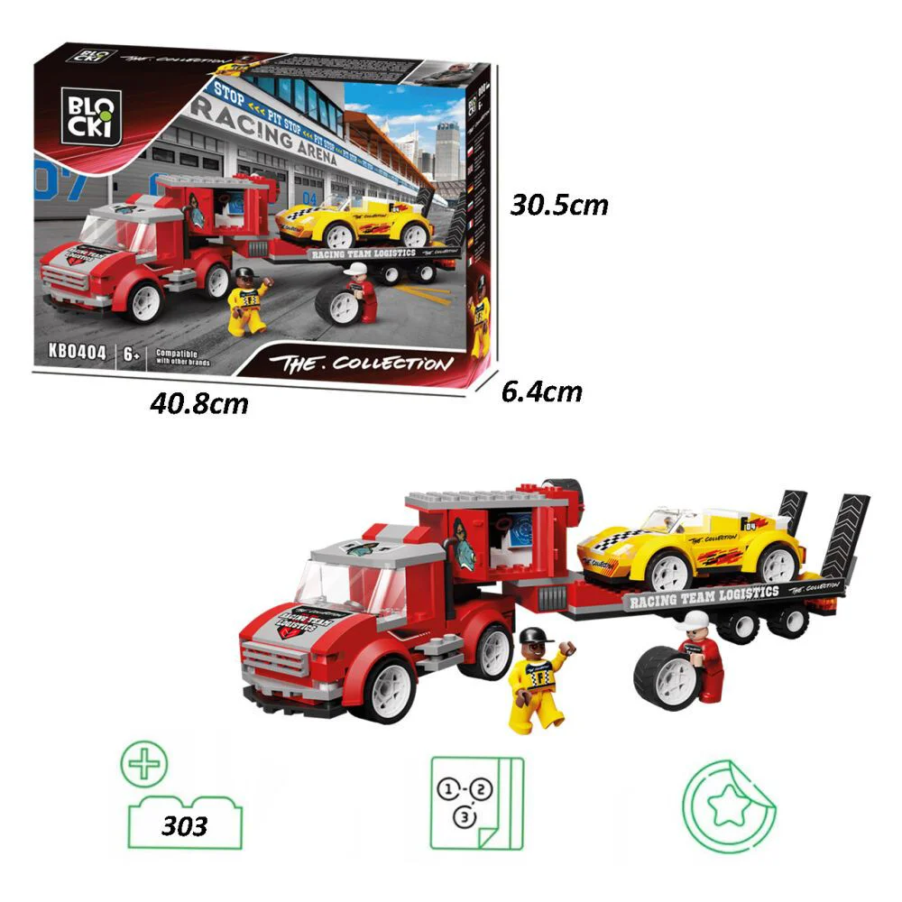 Set de constructie Blocki Racing Team Logistics - Autotransporter, 283 el. foto