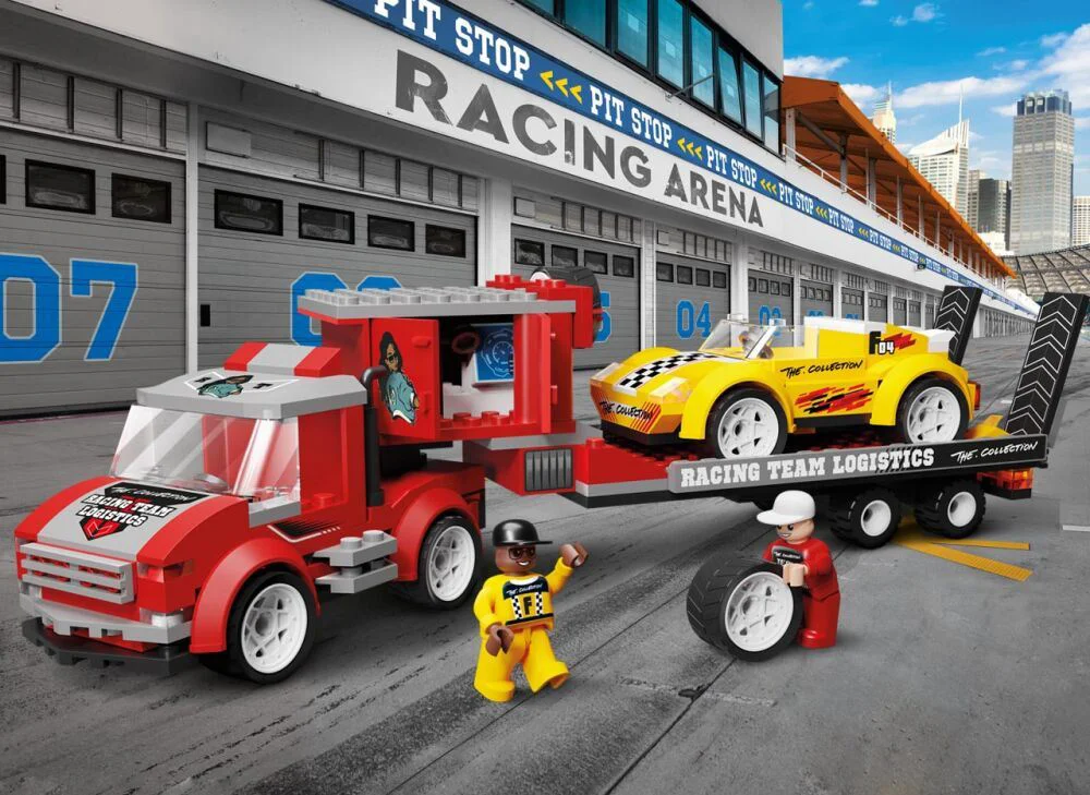 Set de constructie Blocki Racing Team Logistics - Autotransporter, 283 el. foto