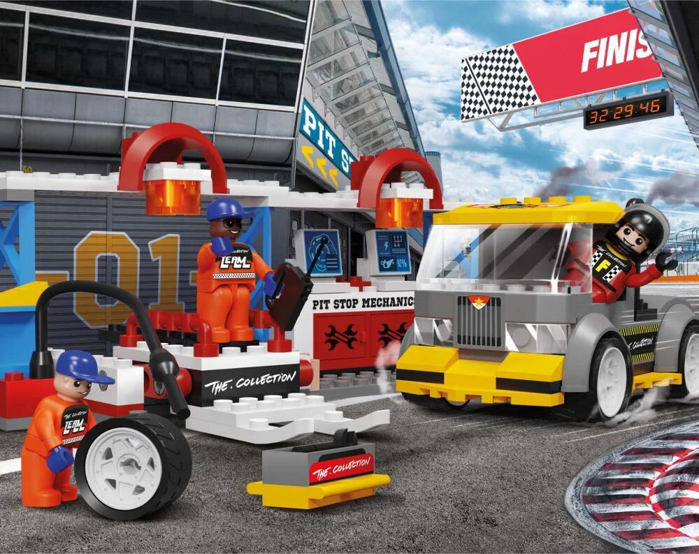 Set de constructie Blocki Racing Car Service - Pit Stop, 207 el. foto