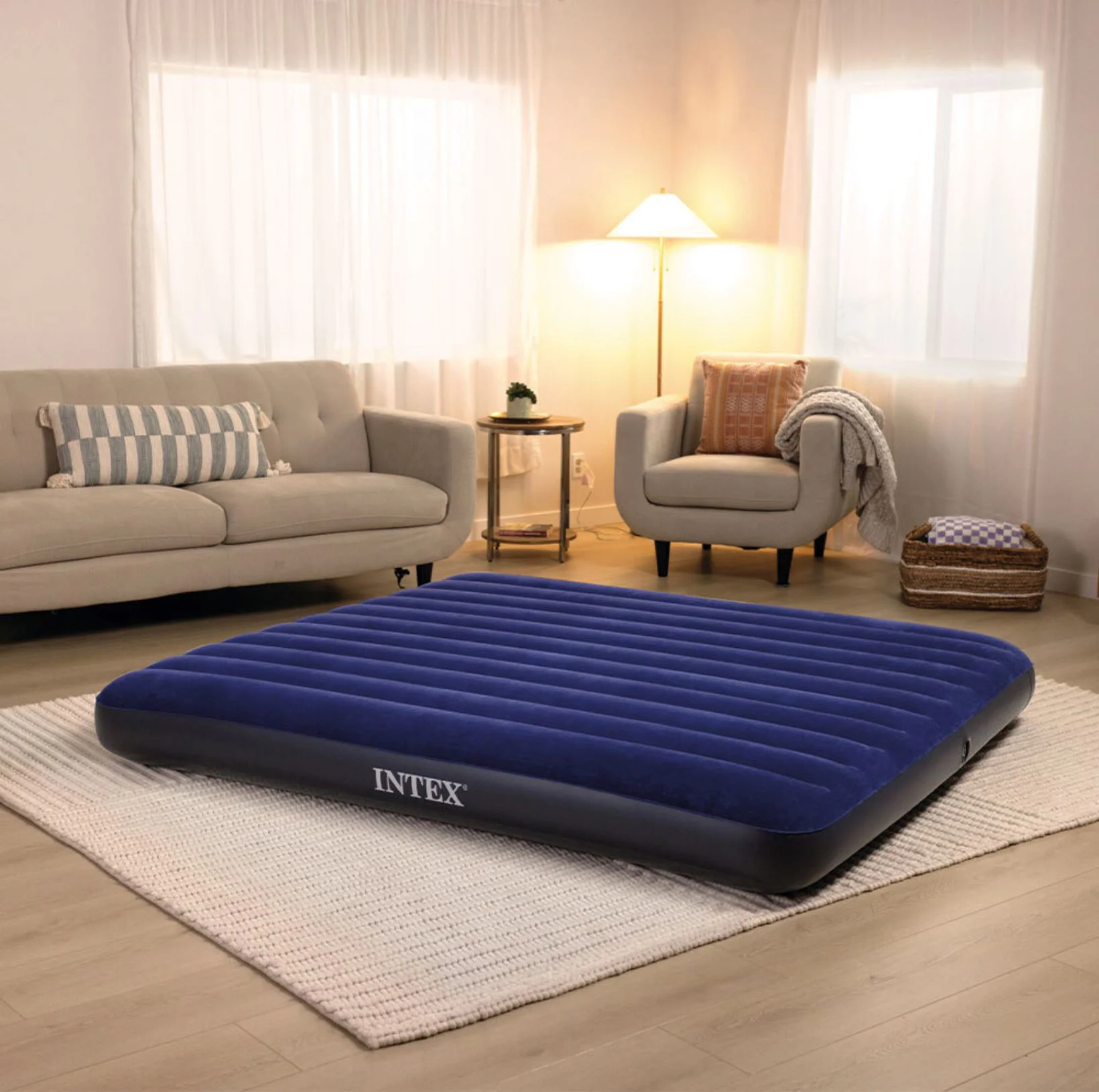 Надувной матрас INTEX Velur Classic, 183x203x25 см, до 272 кг foto