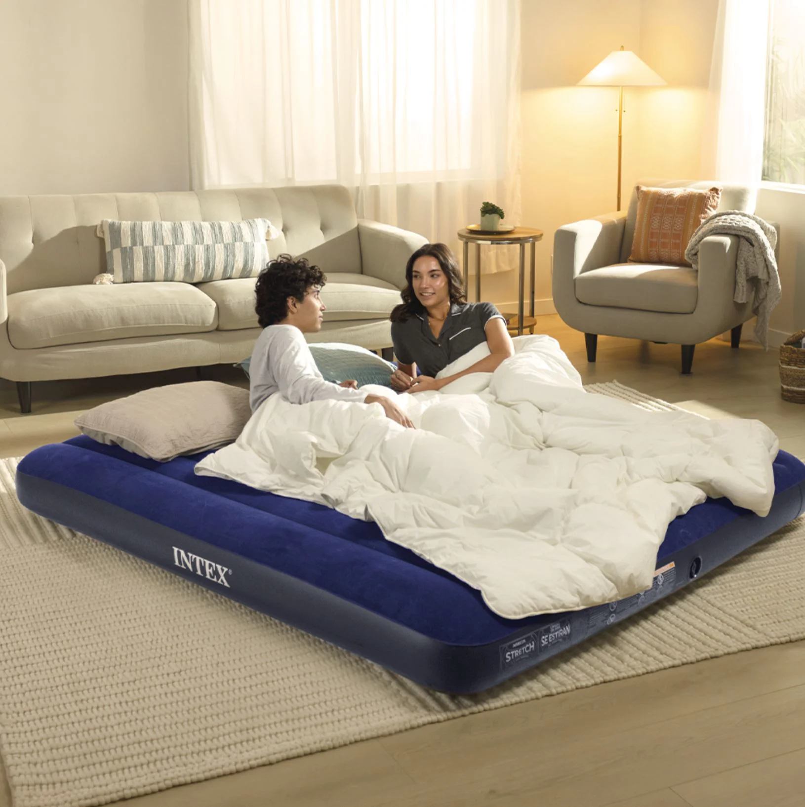 Надувной матрас INTEX Velur Classic, 183x203x25 см, до 272 кг foto