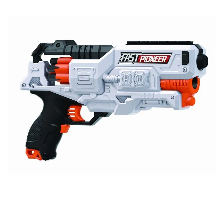 Pistol de jucarie electric Fast Pioneer cu gloante din spuma, cilindru rotativ, 24 proiectile foto