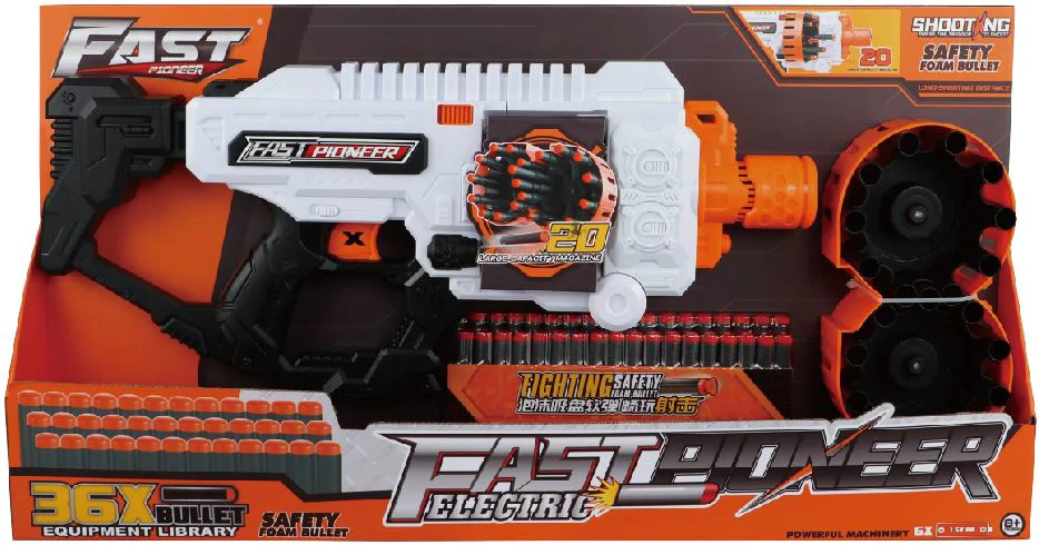 Arma electrica Fast Pioneer cu gloante din spuma si cilindru rotativ, 36 proiectile foto