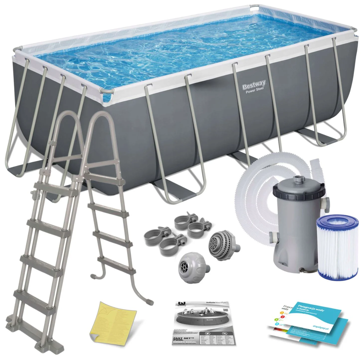Piscina Bestway Power Steel 412x201x122cm, 8124L, carcas metal foto