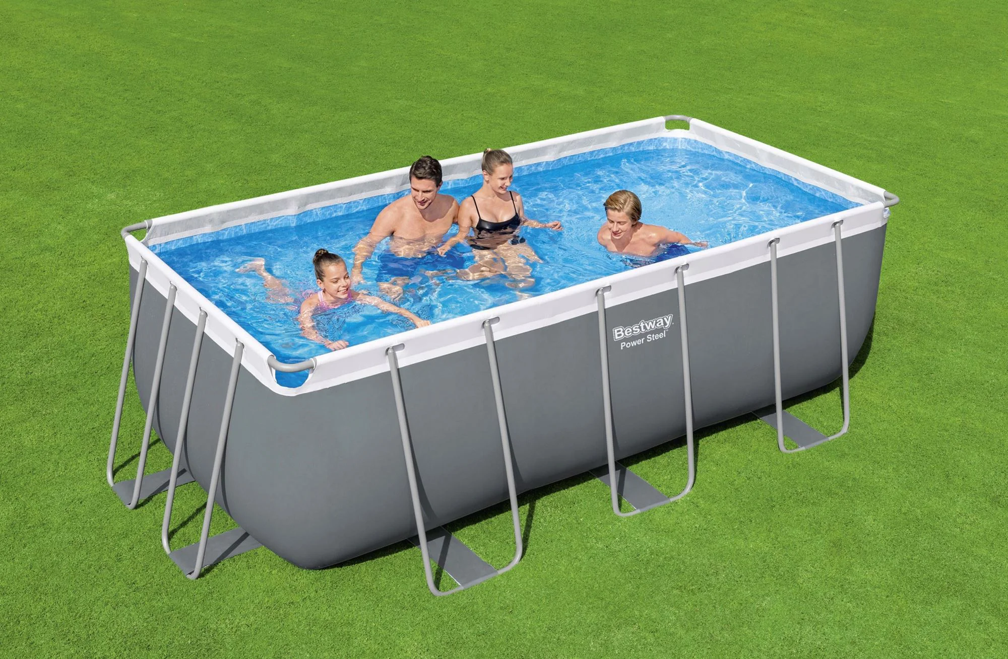 Piscina Bestway Power Steel 412x201x122cm, 8124L, carcas metal foto