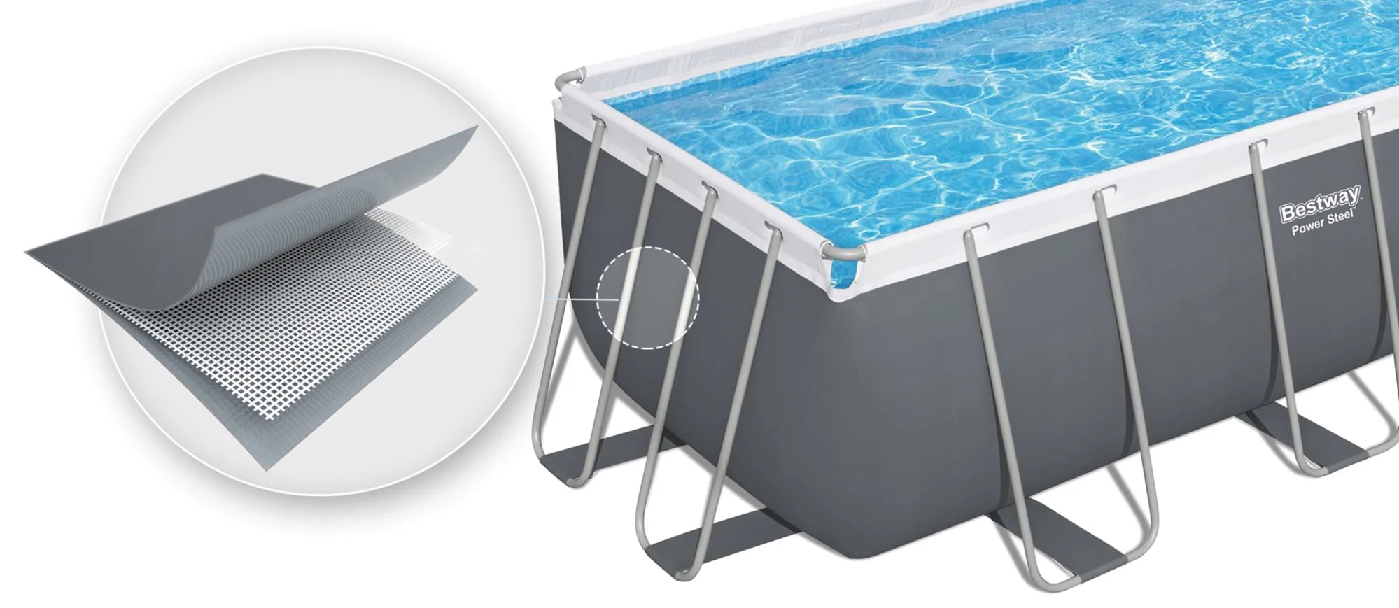 Piscina Bestway Power Steel 412x201x122cm, 8124L, carcas metal foto
