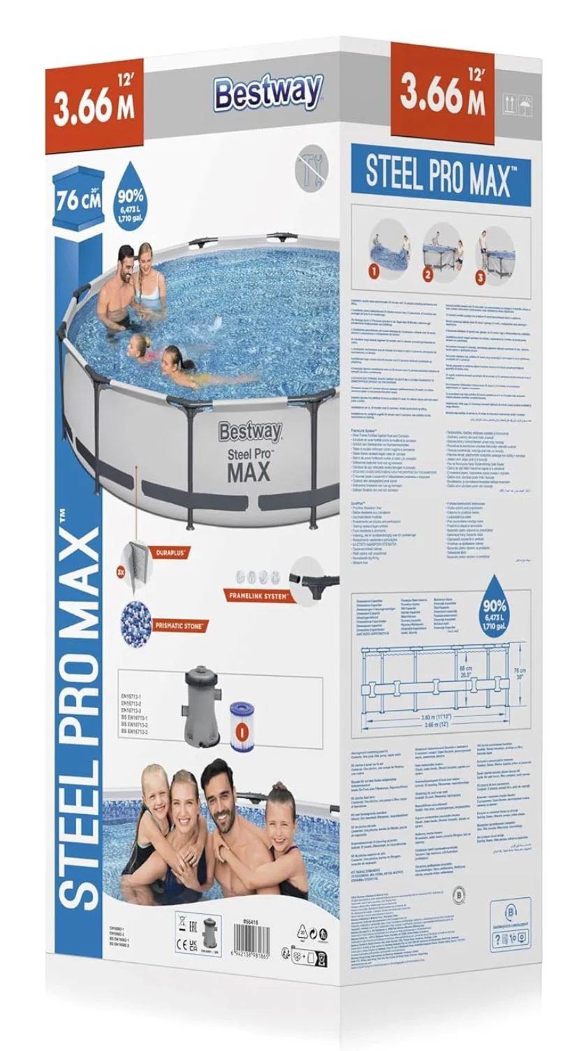 Piscina Bestway STEEL PRO MAX 366x76 cm, 6473 L, cadru metalic foto