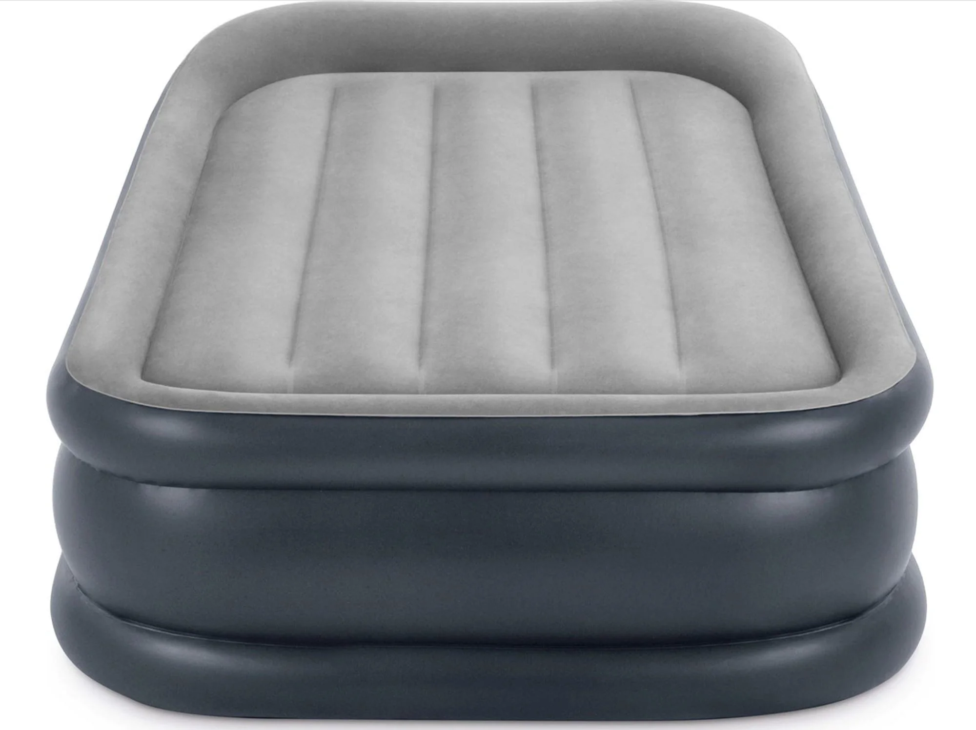 Надувная кровать INTEX Velur Deluxe, 152x203x42 см с подголовником и встроенным насосом foto