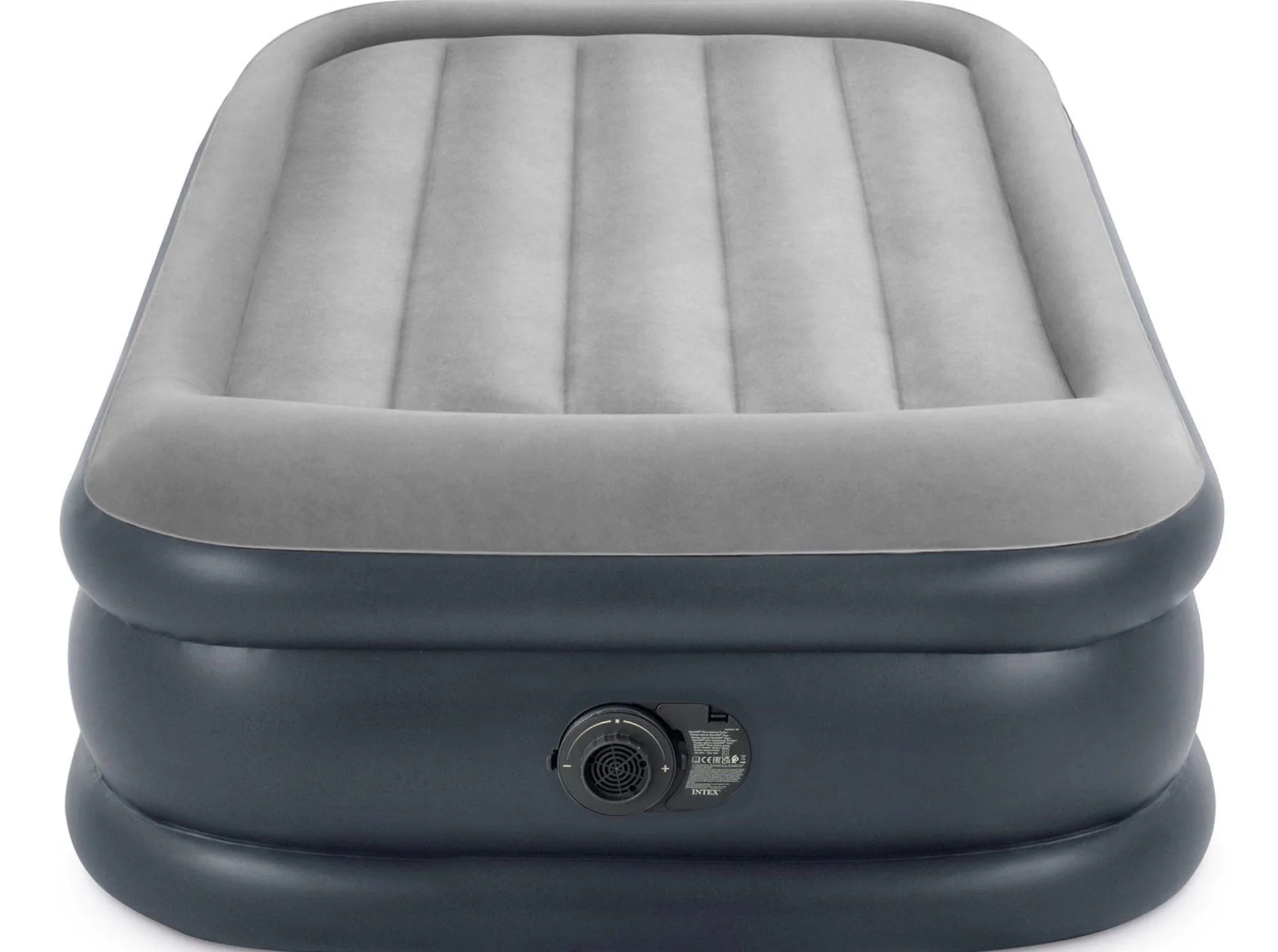 Надувная кровать INTEX Velur Deluxe, 152x203x42 см с подголовником и встроенным насосом foto