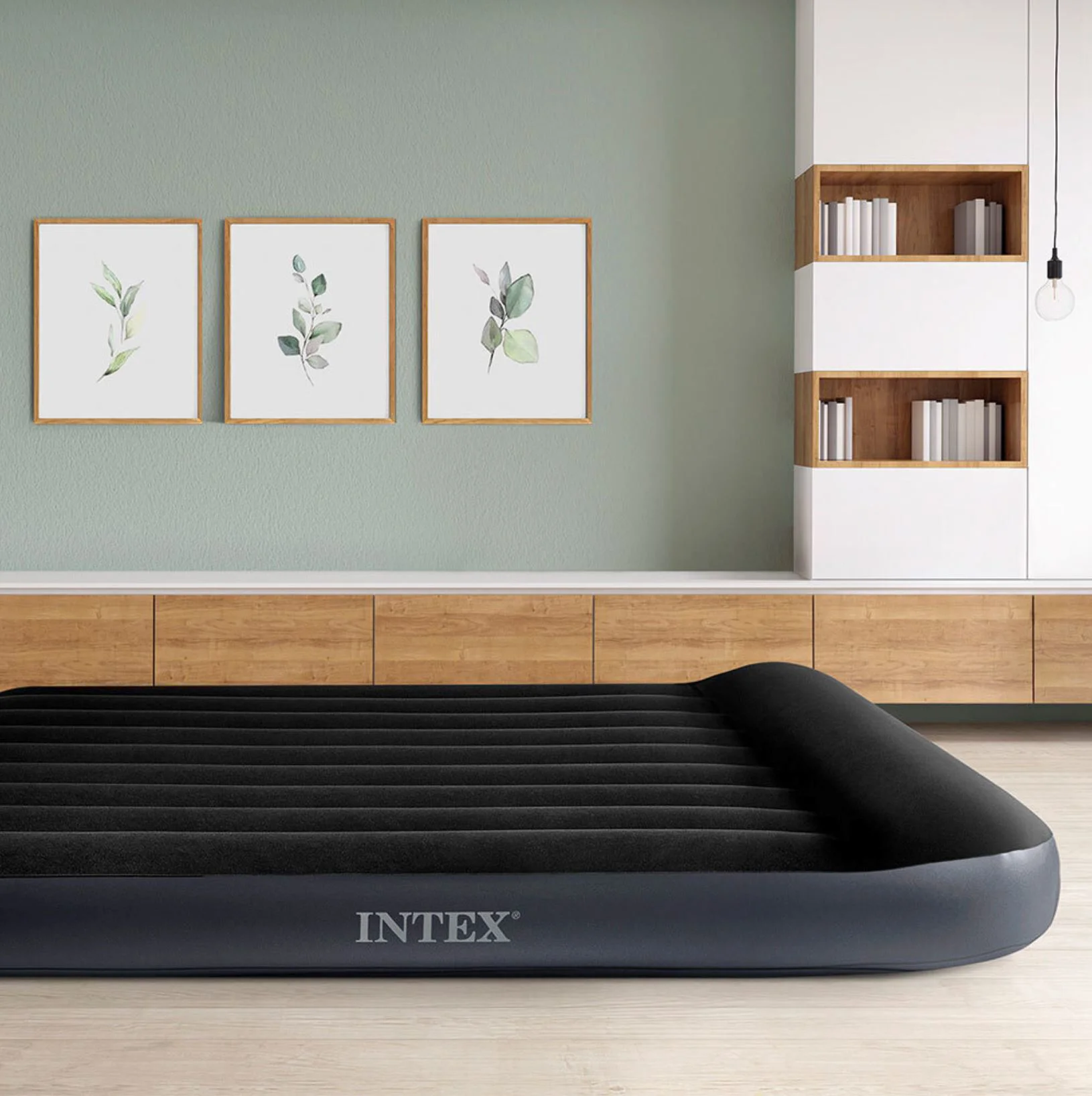 Надувной матрас INTEX Velur Classic, 152x203x25 см с подголовником, до 272 кг foto