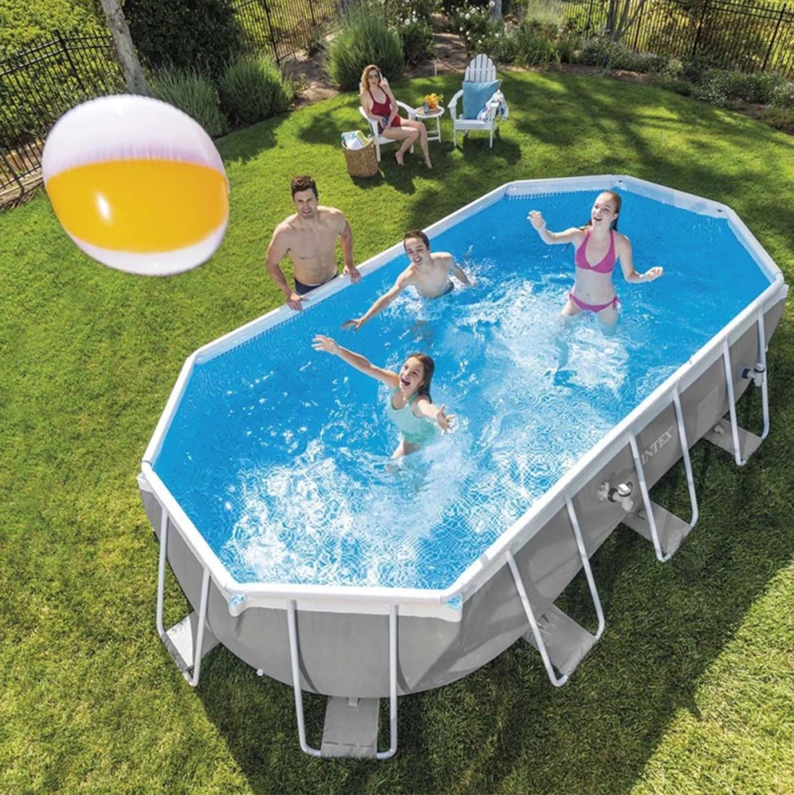 Piscina INTEX PRISM FRAME OVAL 503x274x122сm, 13365L, cadru metalic foto