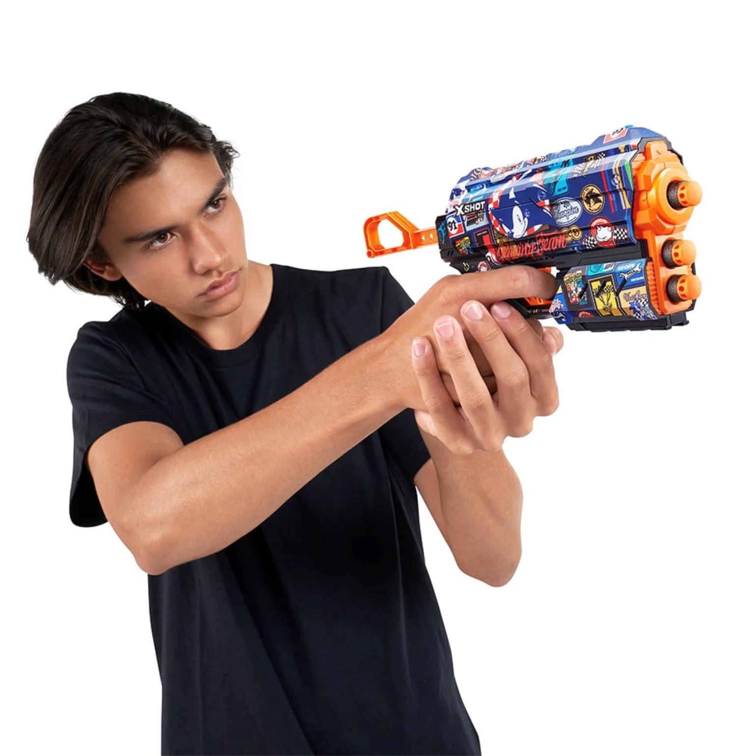 Игрушка для детей X-Shot Пистолет Skins Flux, Sonic, 8 снарядов, S1 foto
