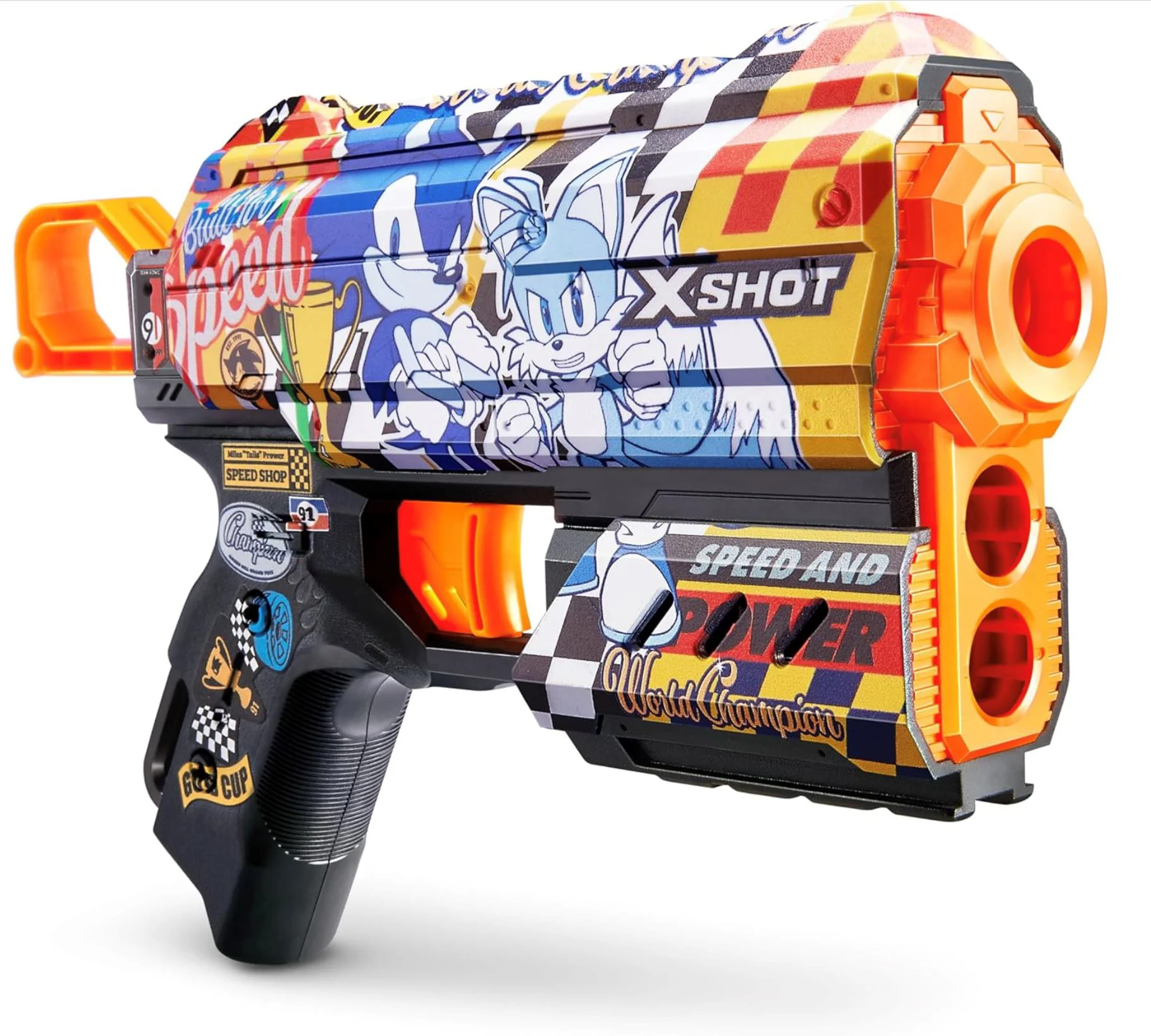 Игрушка для детей X-Shot Пистолет Skins Flux, Sonic, 8 снарядов, S1 foto