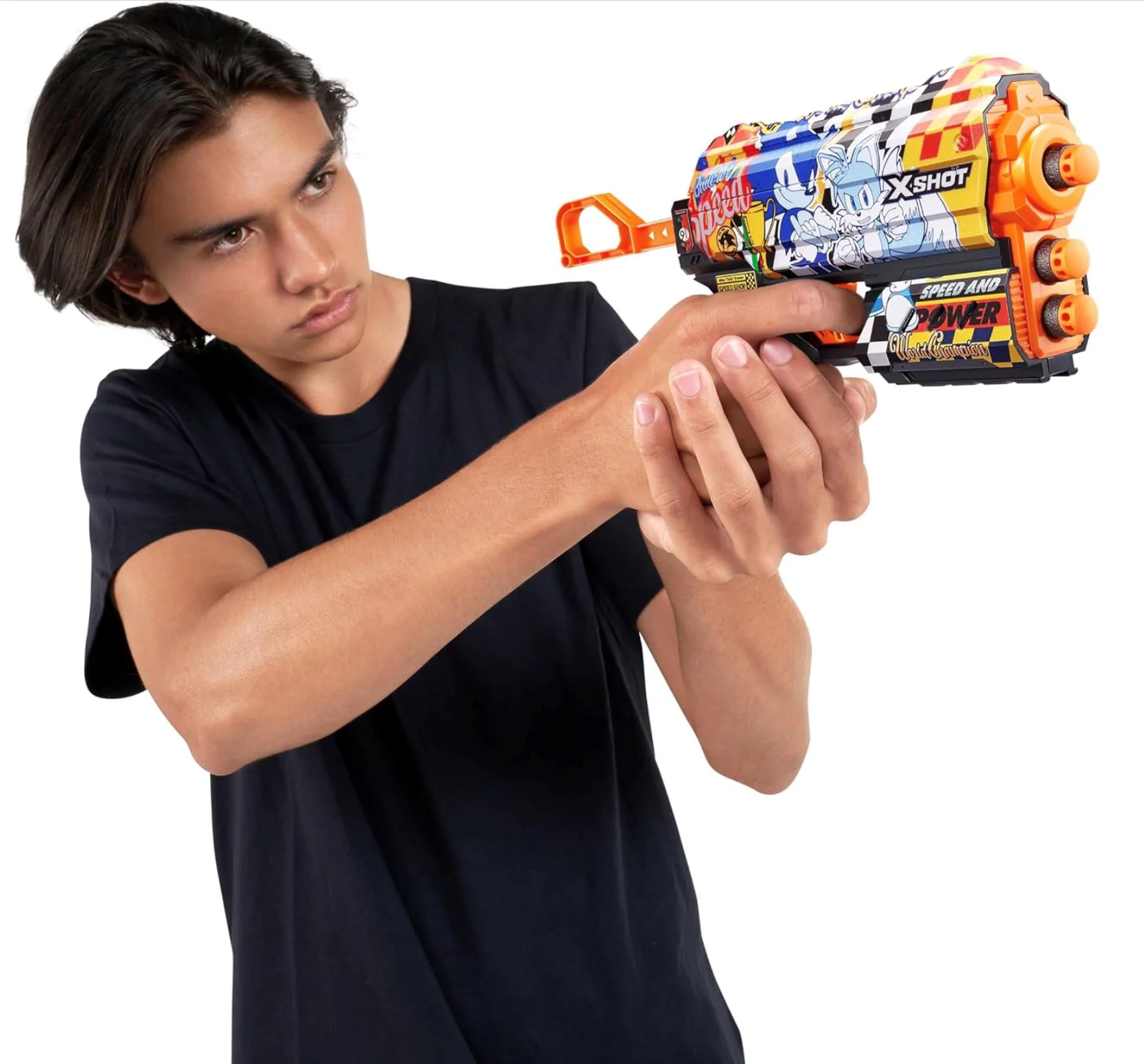 Игрушка для детей X-Shot Пистолет Skins Flux, Sonic, 8 снарядов, S1 foto