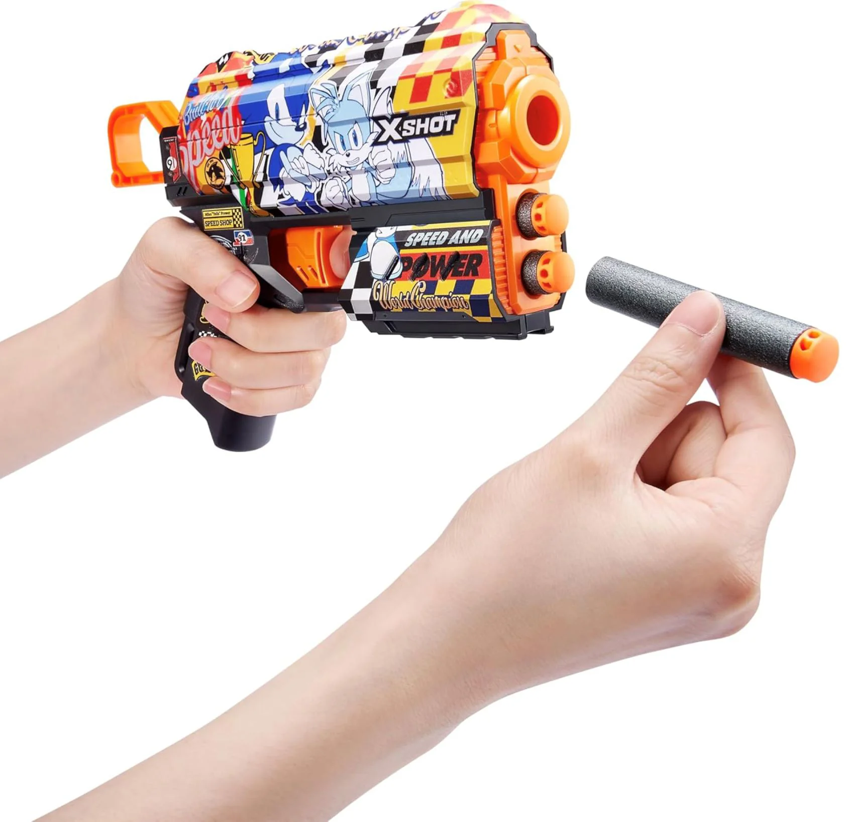 Игрушка для детей X-Shot Пистолет Skins Flux, Sonic, 8 снарядов, S1 foto