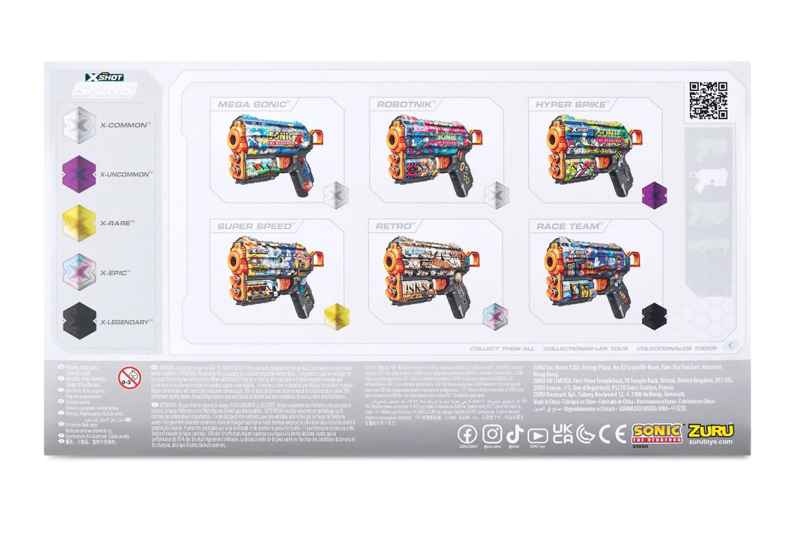 Игрушка для детей X-Shot Пистолет Skins Flux, Sonic, 8 снарядов, S1 foto