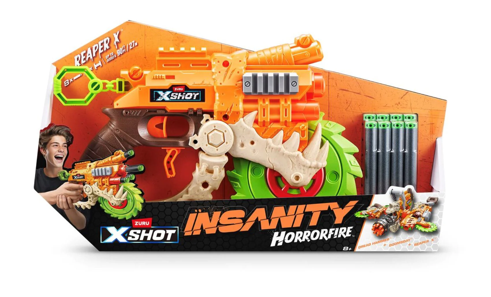 Пистолет X-Shot Пистолет Horror Fire Reaper-X, 8 снарядов foto