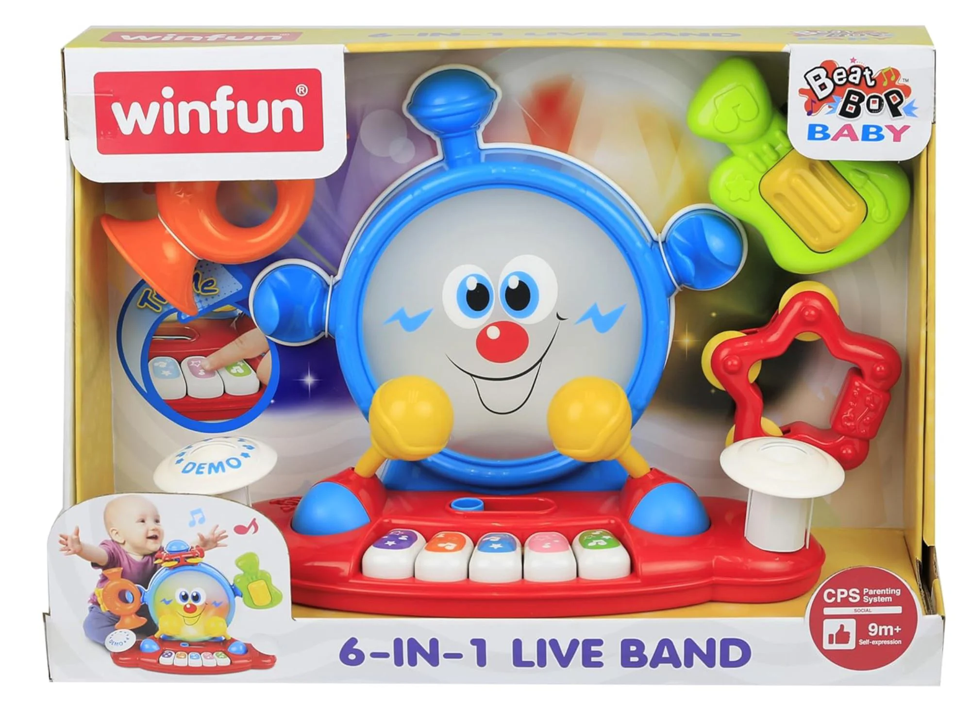 Jucarie pentru copii 6 in 1 Winfun Instrumente muzicale cu sunete si lumini, engleza foto