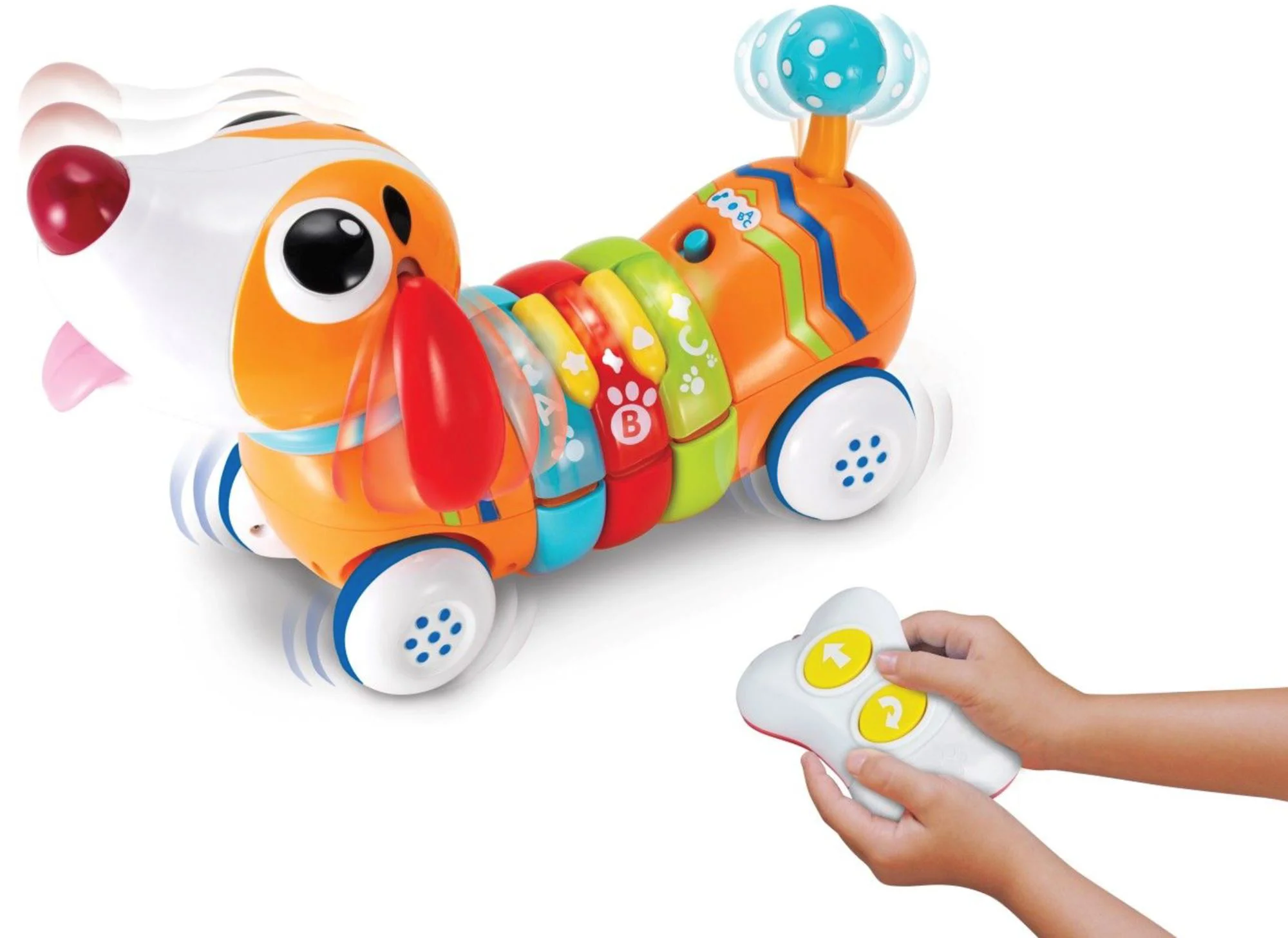 Catelus-curcubeu cu telecomanda Winfun cu sunete si lumini foto