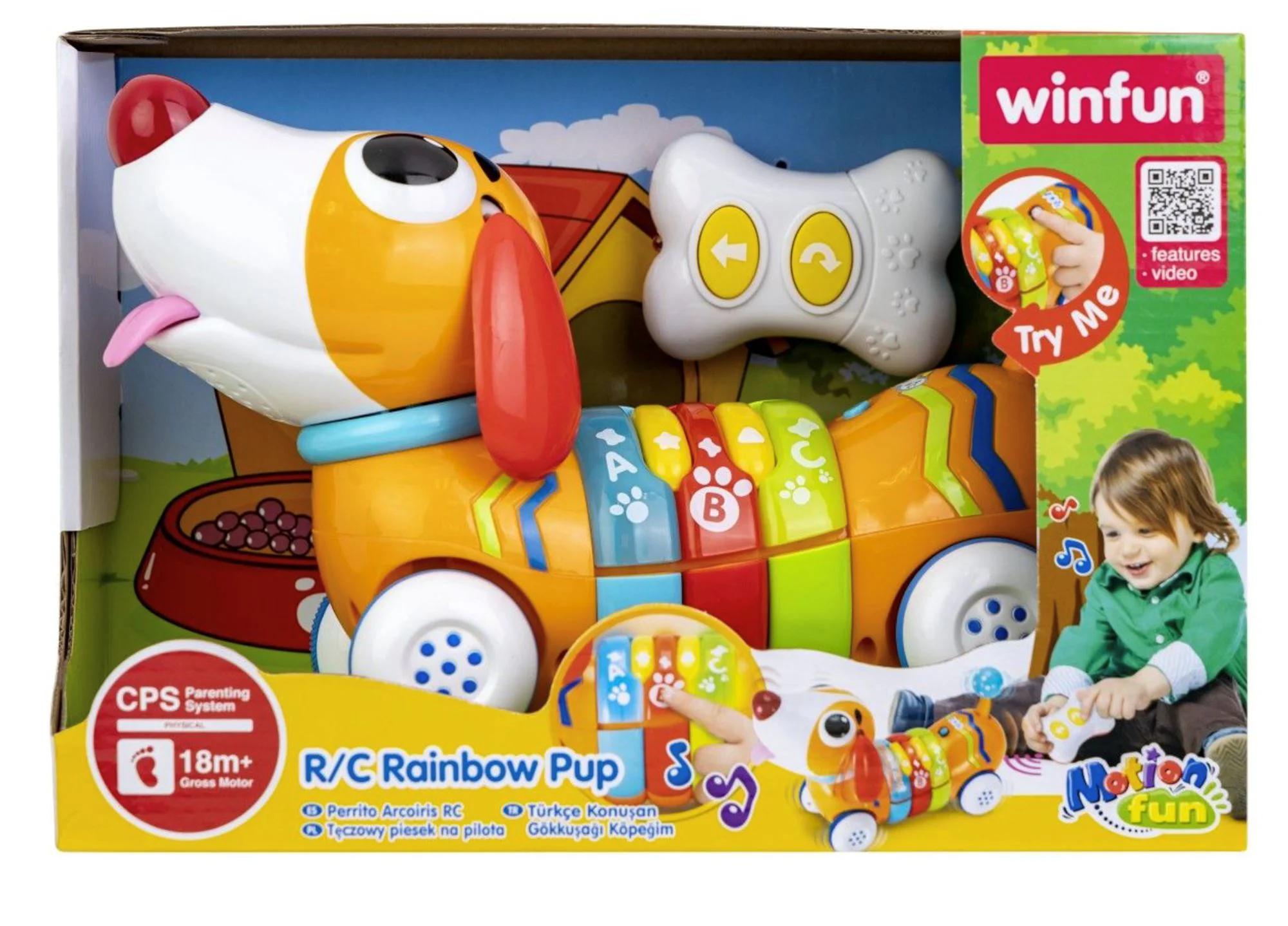 Catelus-curcubeu cu telecomanda Winfun cu sunete si lumini foto