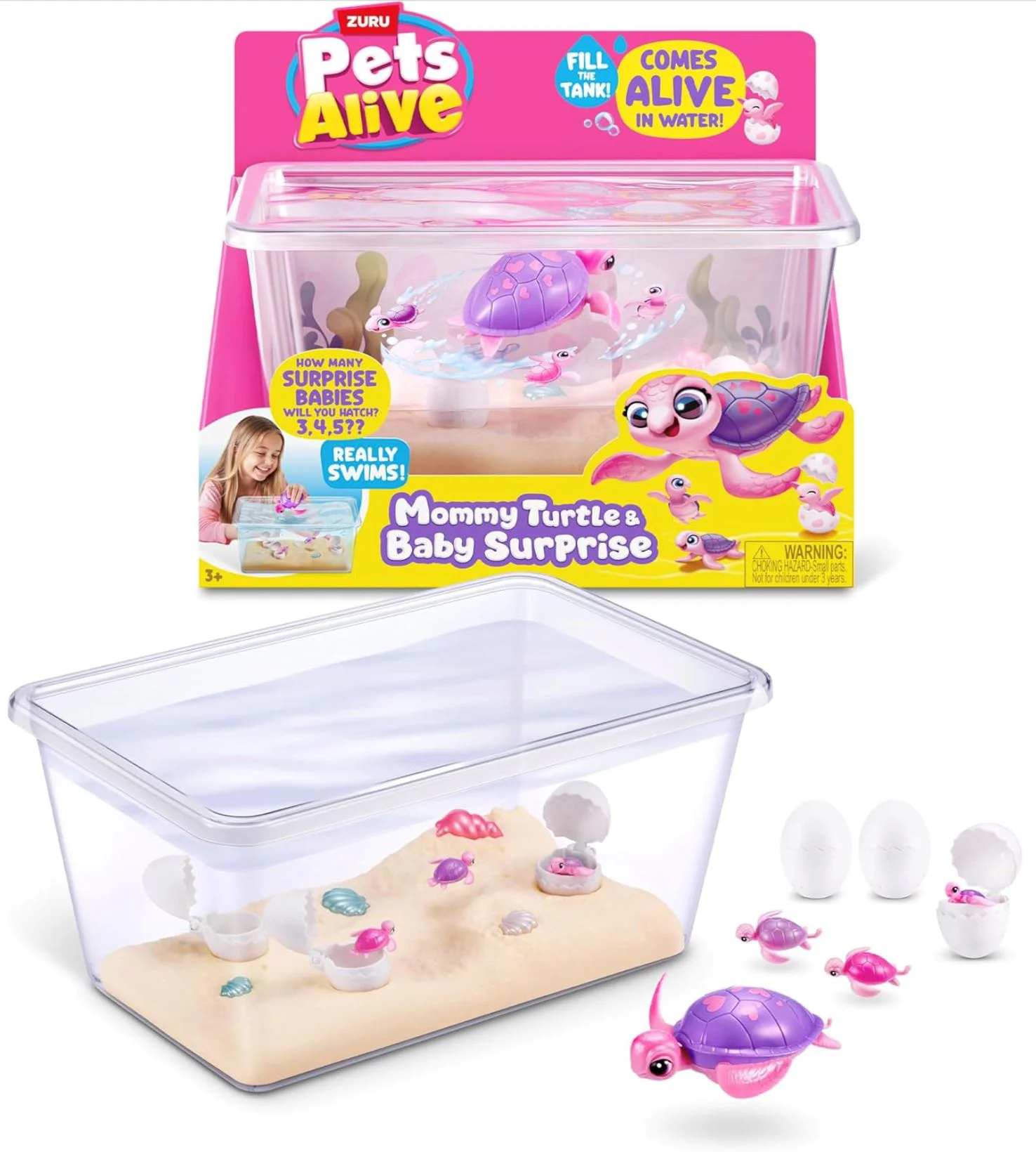 Set de joaca Pets Alive Acvariu, Mama testoasa cu pui foto