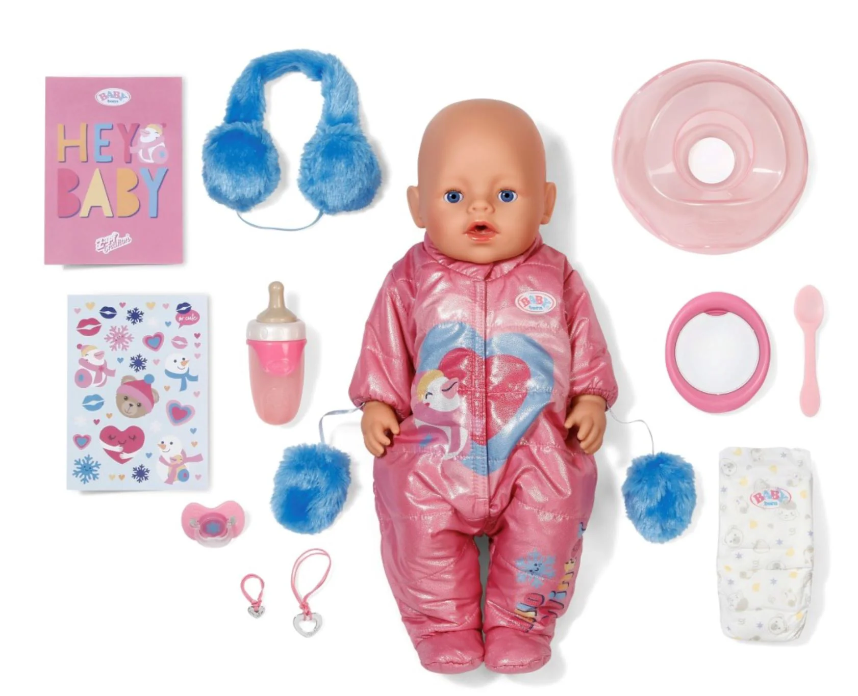 Papusa Baby Born Bebelus Emma in costum de iarna, 43 cm, cu accesorii foto