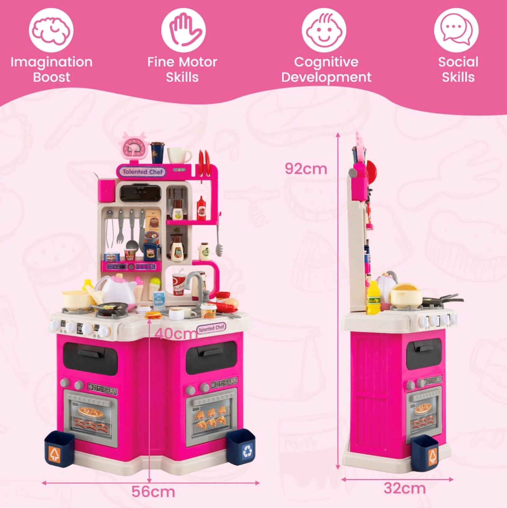 Игровой набор Essa Toys Детская кухня Маленькая хозяйка, 113 элементов foto