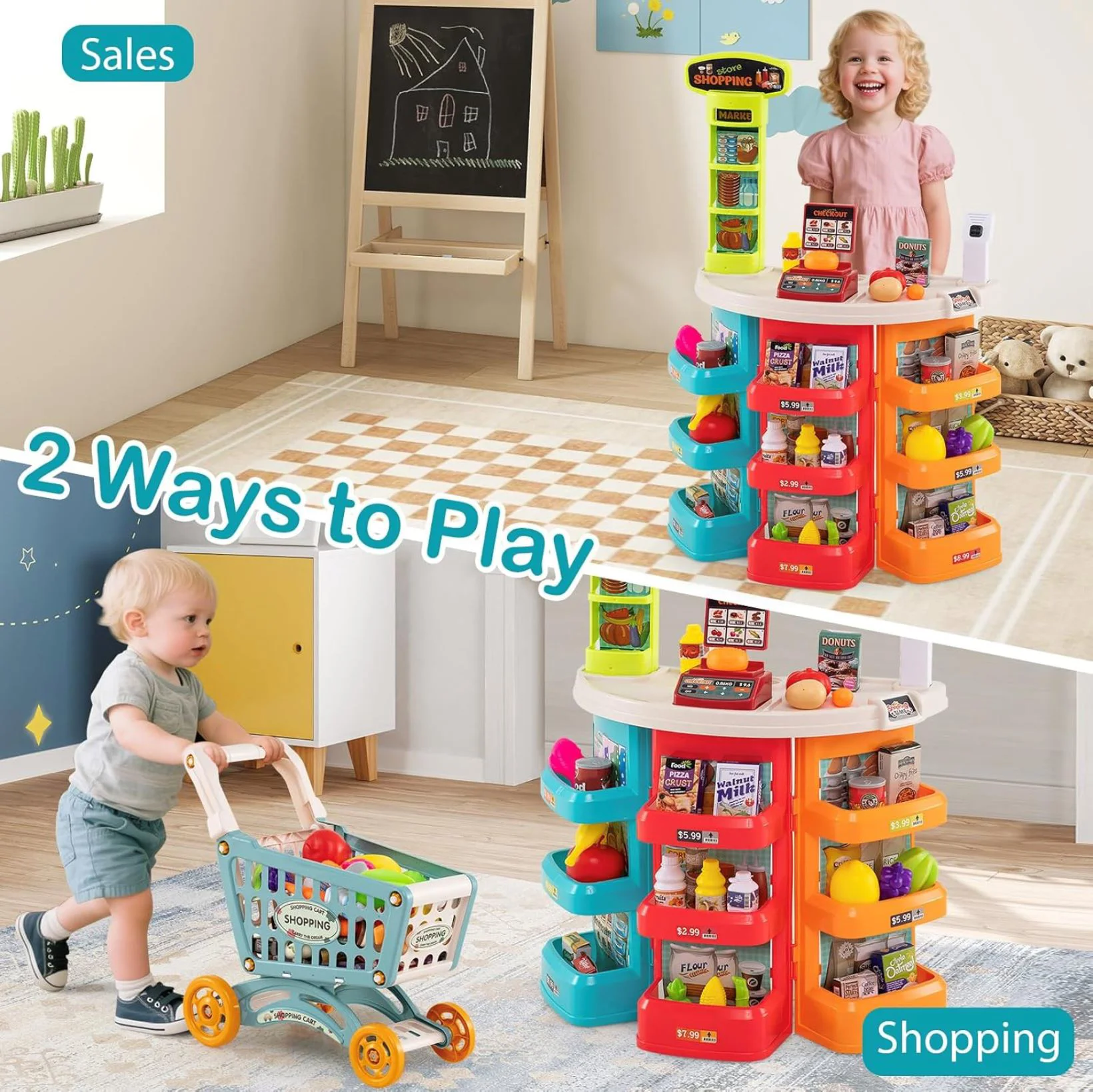 Игровой набор Essa Toys Супермаркет, 76 эл. foto