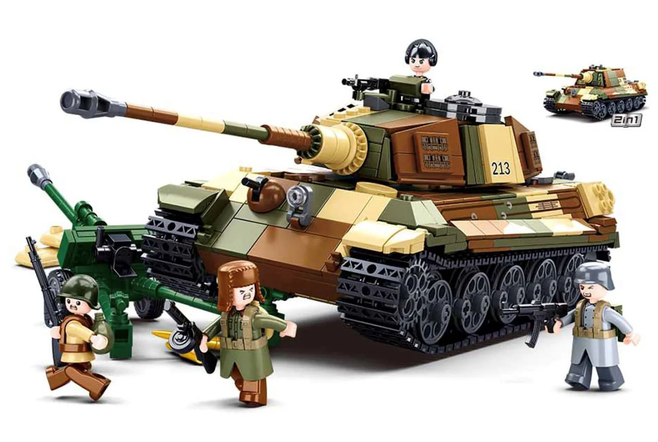 Set de constructie Sluban Tanc 2 in 1, Tigrul Regal, 930 el. foto