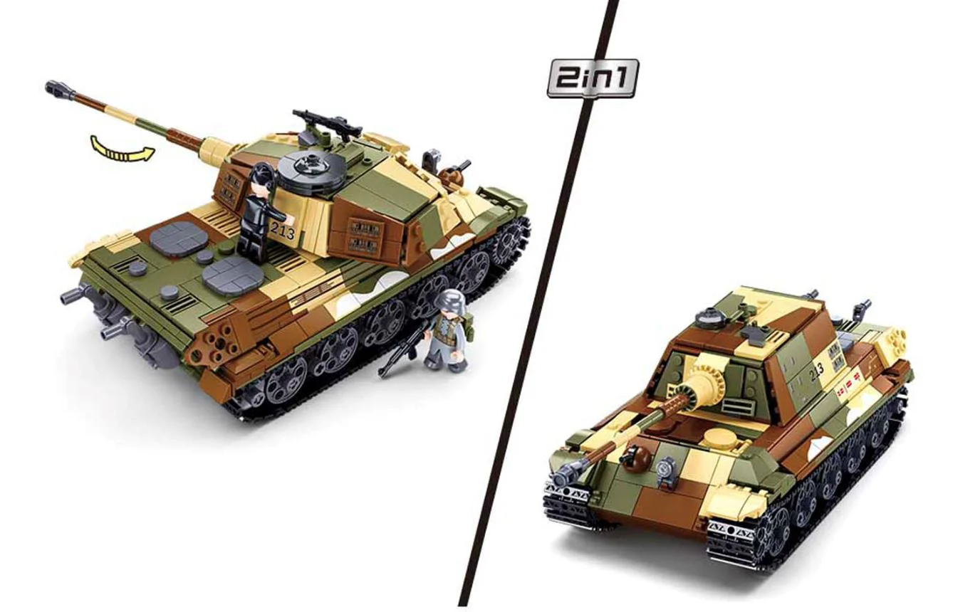 Set de constructie Sluban Tanc 2 in 1, Tigrul Regal, 930 el. foto