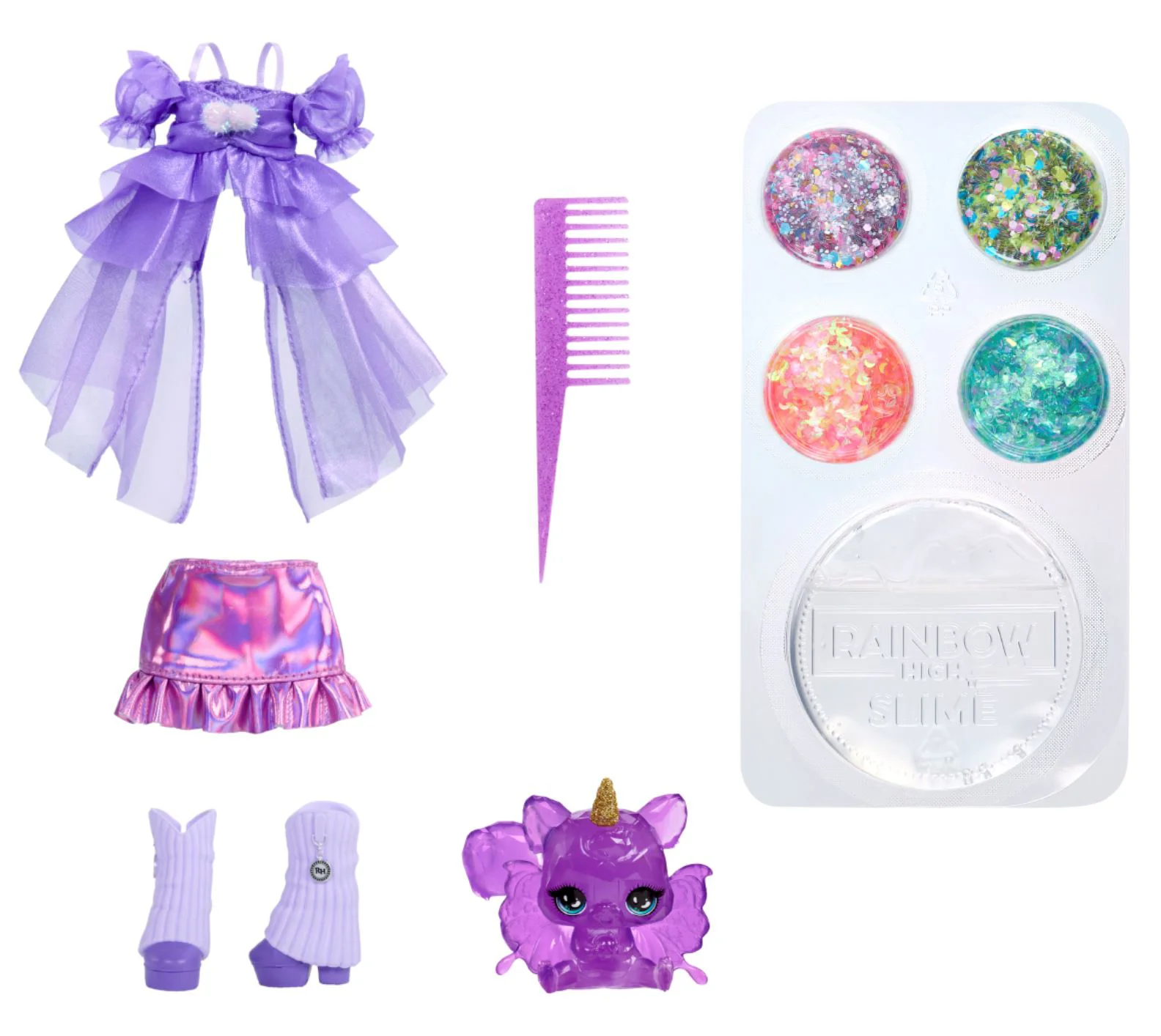 Set de joaca cu papusa Rainbow High Violet Willow, cu accesorii foto