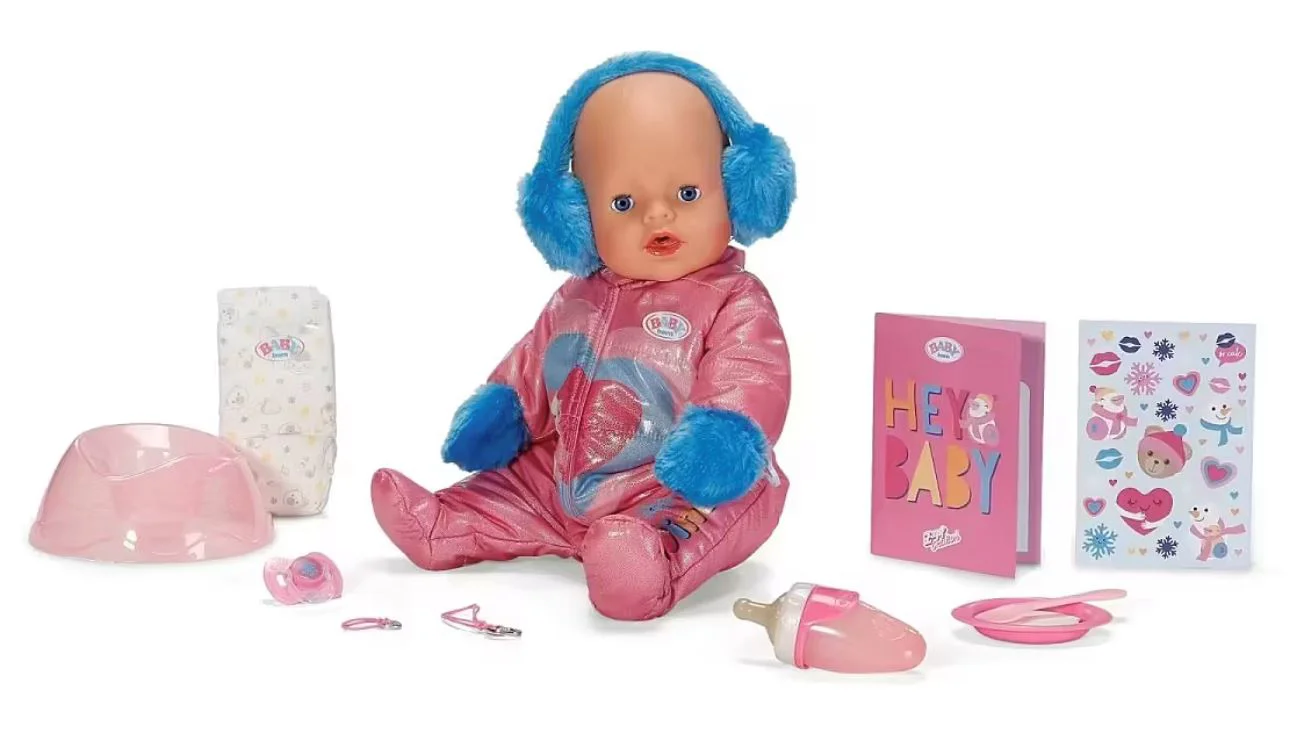 Papusa Baby Born Bebelus Emma in costum de iarna, 43 cm, cu accesorii foto