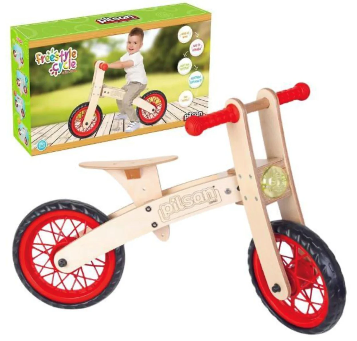 Jucarie din lemn Pilsan Bicicleta de echilibru pentru copii, Free Style foto