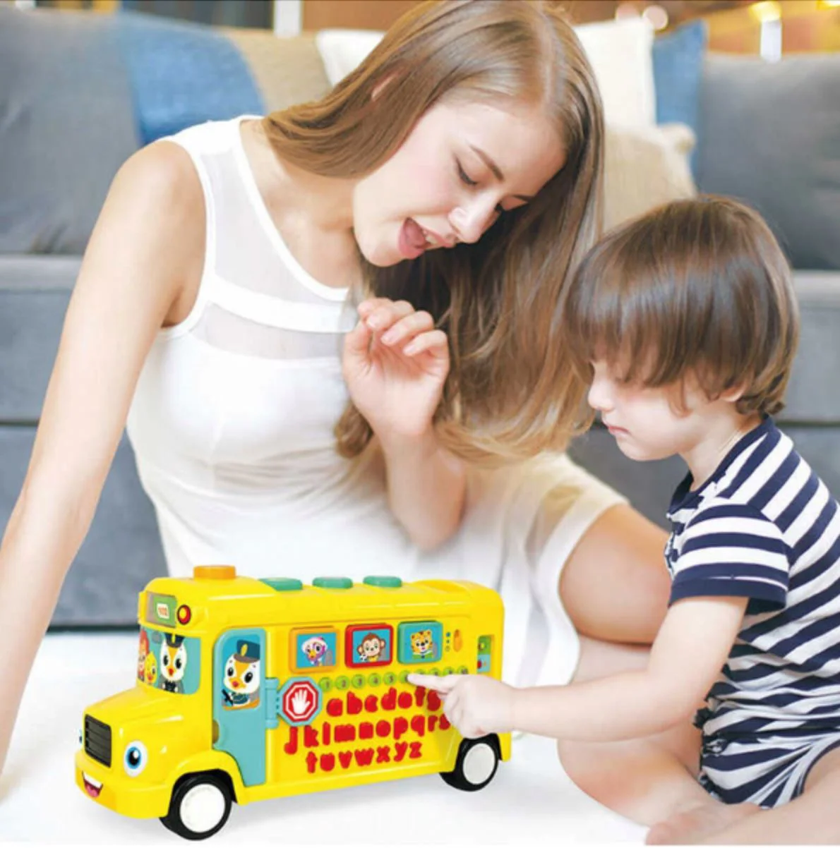 Jucarie educativa Hola Toys Autobuz scolar foto