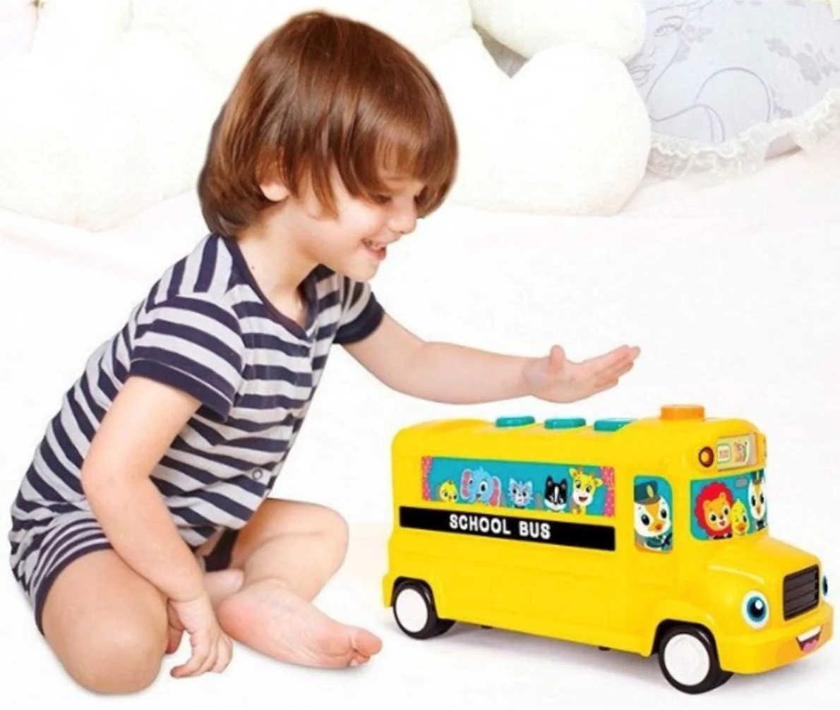 Jucarie educativa Hola Toys Autobuz scolar foto