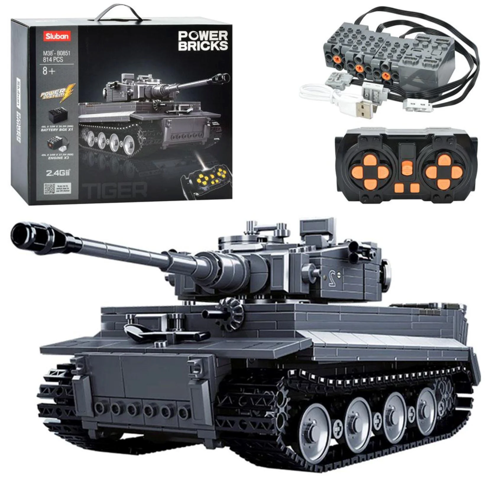 Set de constructie Sluban Tanc Tiger, 814 el. foto