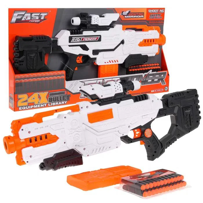 Blaster electric Fast Pioneer cu gloante din spuma, 24 proiectile foto