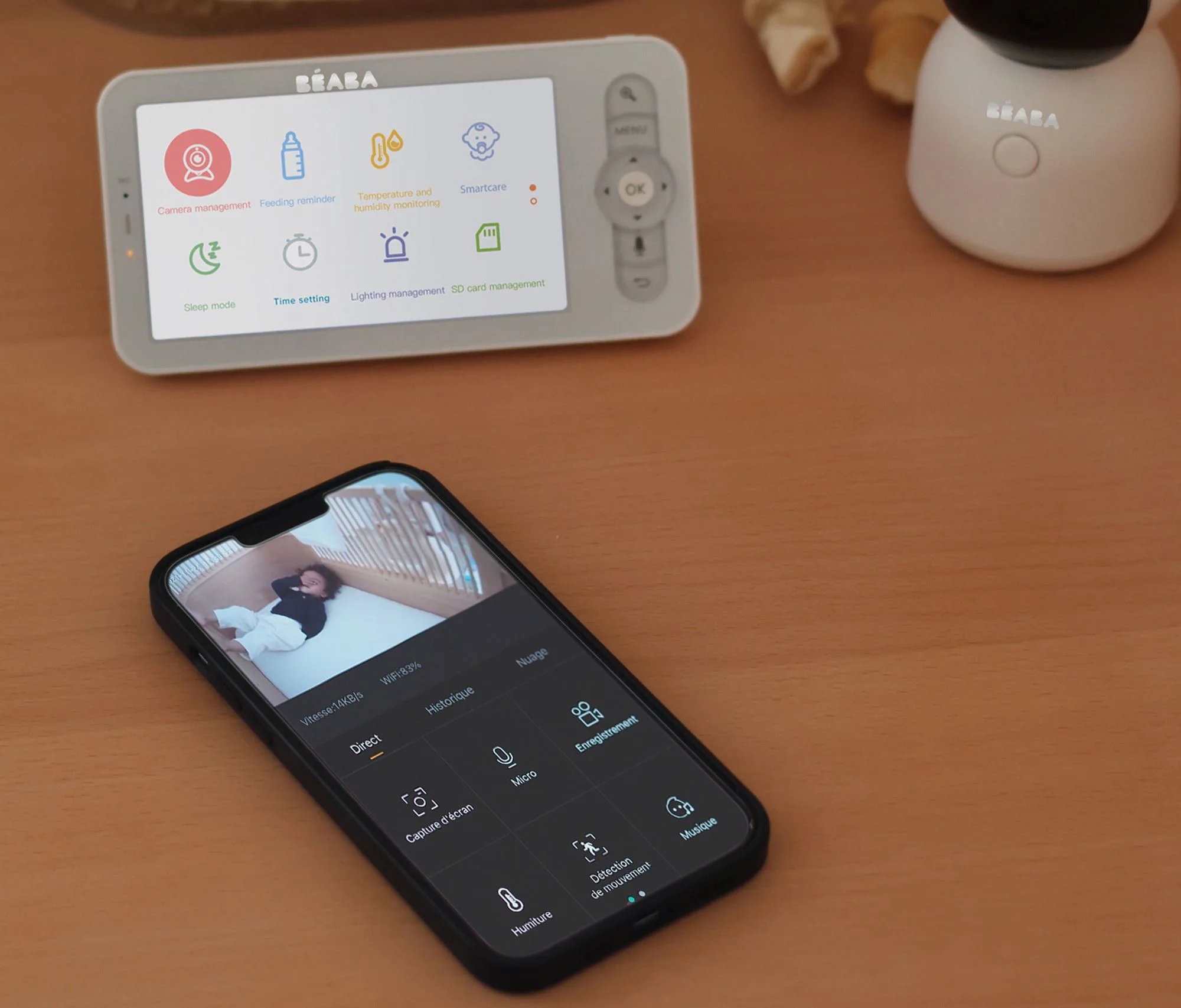 Видеоняня цифровая Beaba Wi‑Fi Zen Connect Light White foto