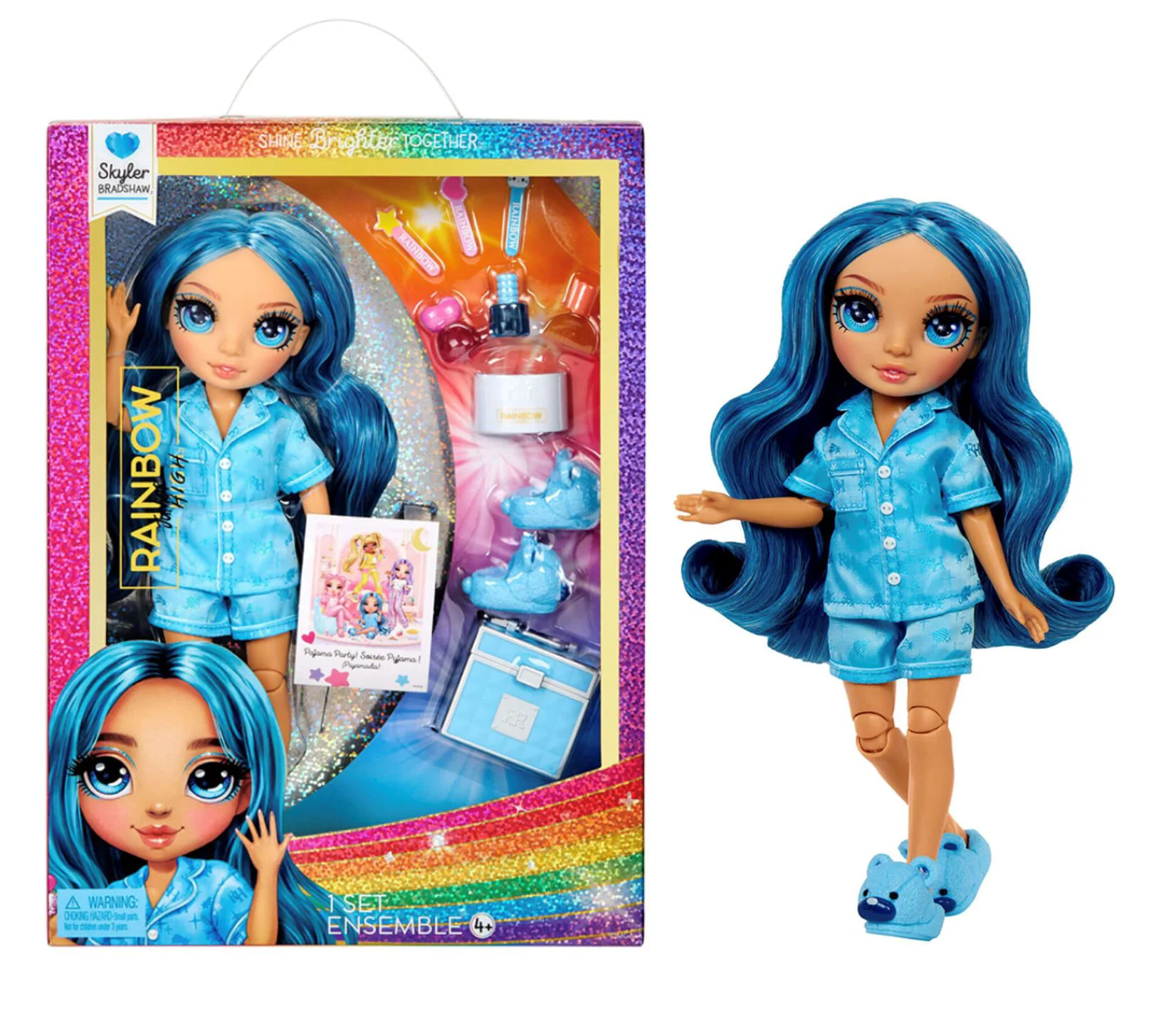 Papusa Rainbow High Junior PJ Party, Skyler Bradshaw, 23 cm foto