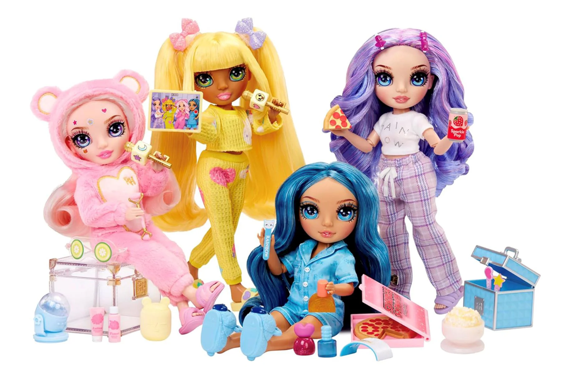 Papusa Rainbow High Junior PJ Party, Violet Willow, 23 cm foto