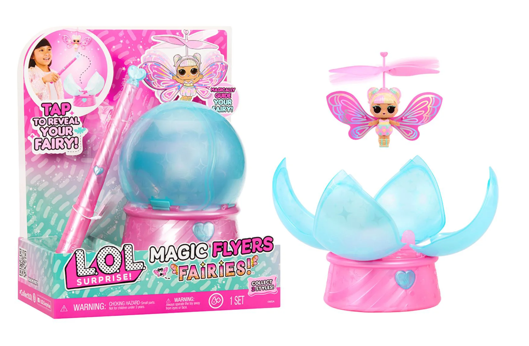 Set de joaca L.O.L. Surprise! cu papusa zburatoare Magic Flyers Fairies Flower Child foto