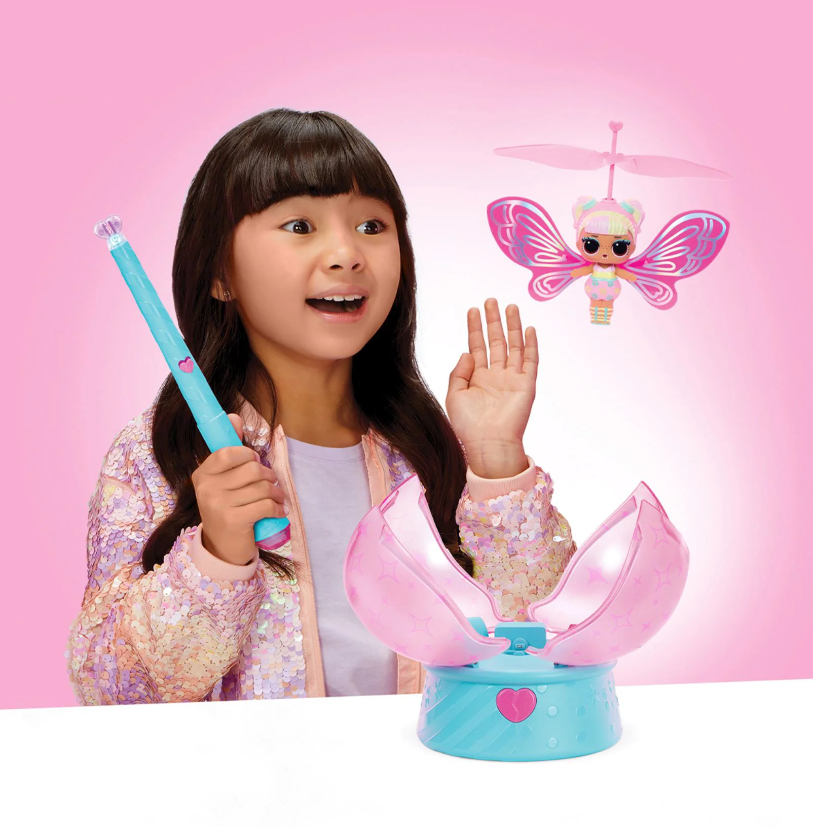 Set de joaca L.O.L. Surprise! cu papusa zburatoare Magic Flyers Fairies Flower Child foto