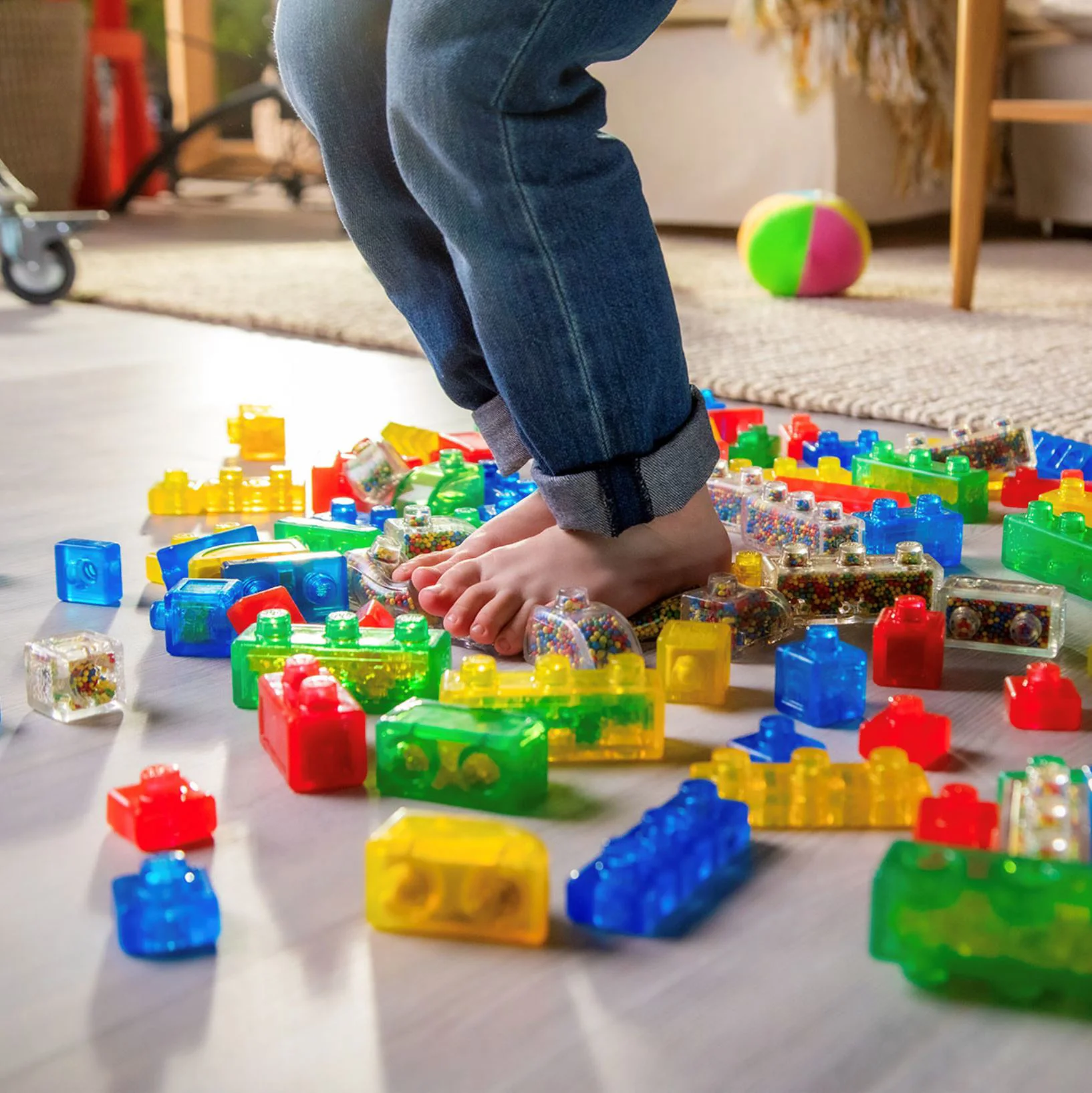 Set de constructie 2 in 1 Jelly Blox cu blocuri senzoriale, 30 el. foto