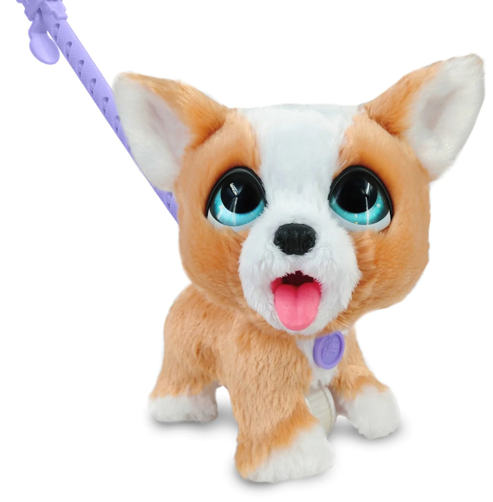 Jucarie interactiva de plus FurReal Catelus Corgi cu lesa, 23 cm foto