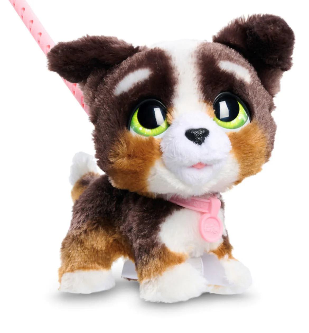 Jucarie interactiva de plus FurReal Catelus Bernedoodle cu lesa, 23 cm foto