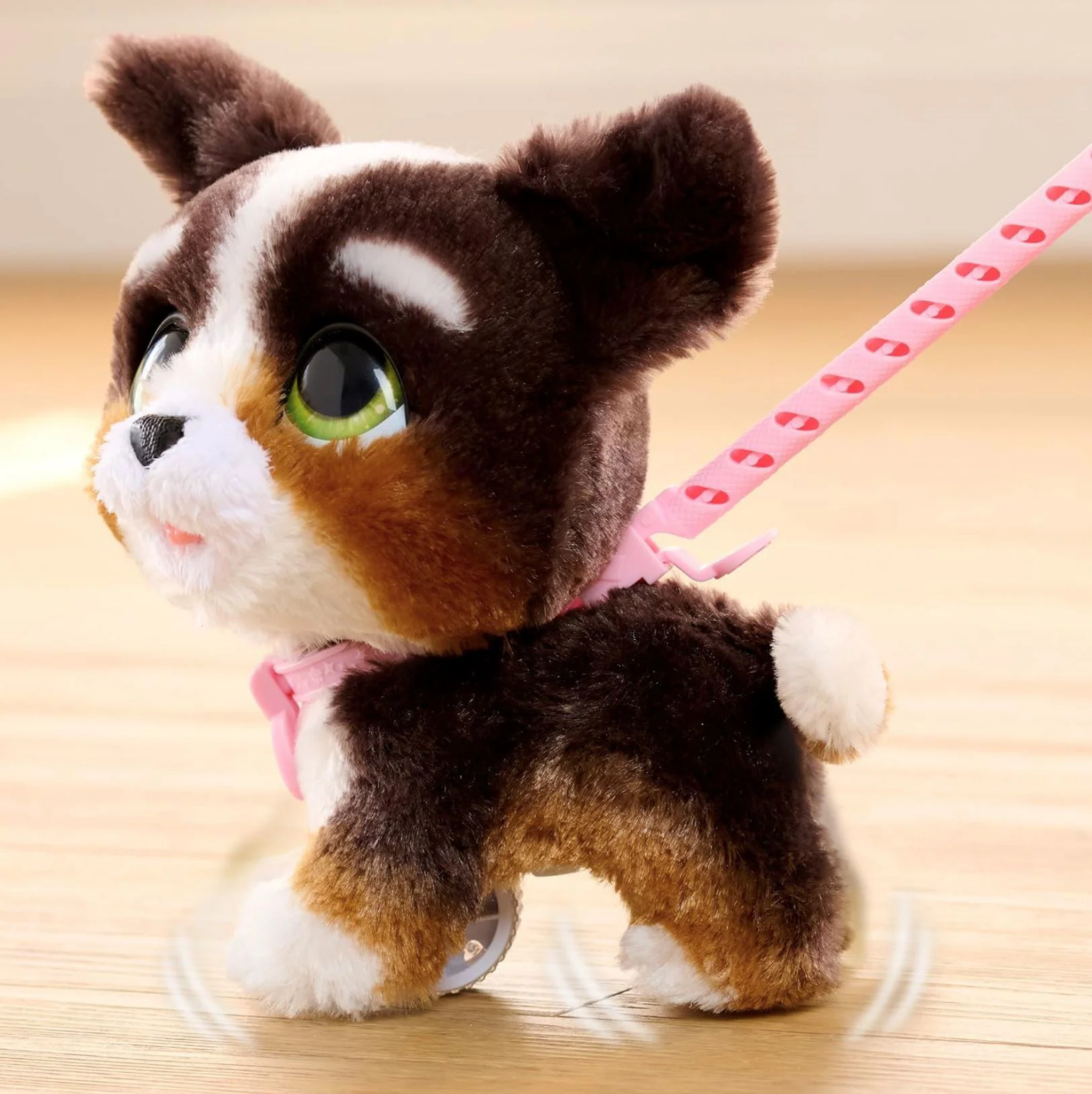 Jucarie interactiva de plus FurReal Catelus Bernedoodle cu lesa, 23 cm foto