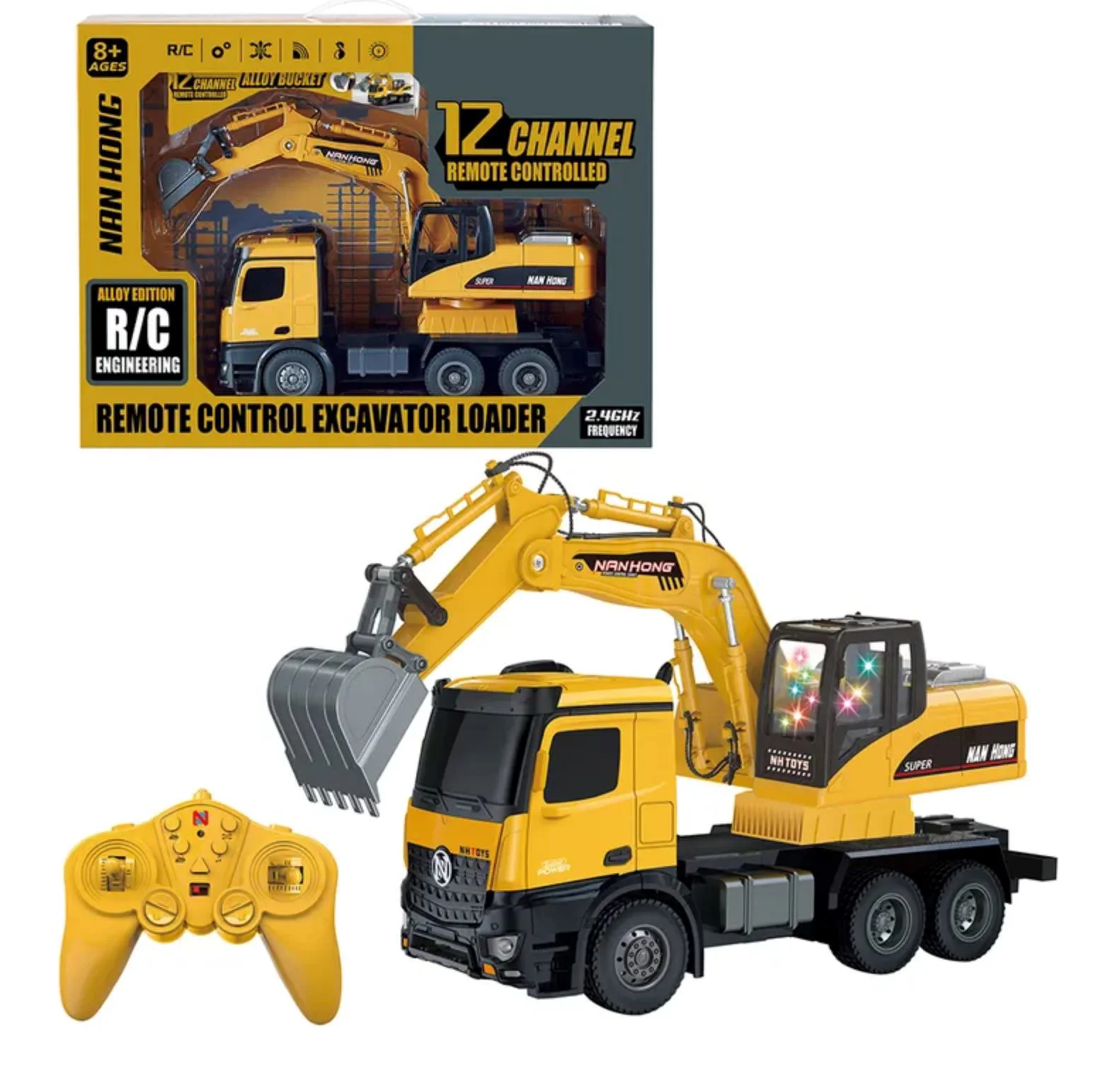 Masina cu telecomanda 2.4G RC Cars Camion excavator cu sunete si lumini foto