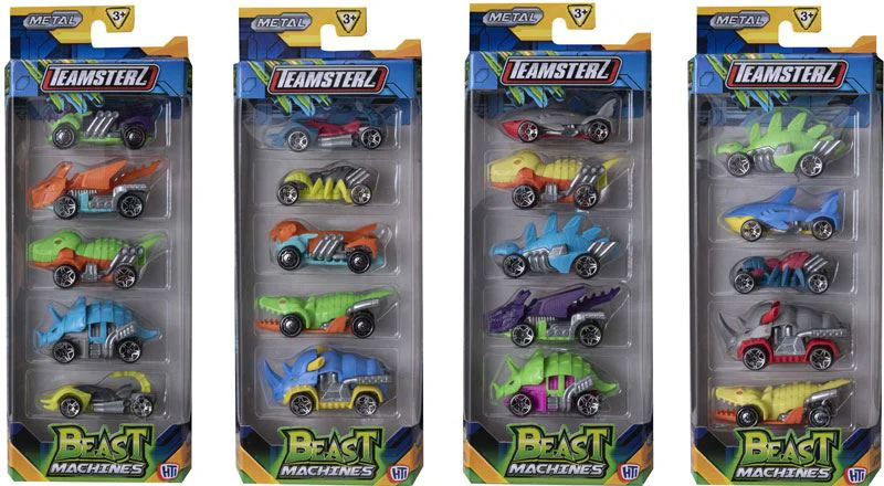 Set de 5 masini HTI Teamsterz Beast Machines Die-Cast foto