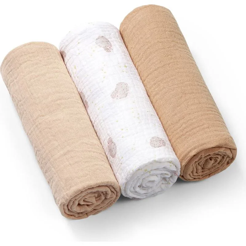Набор муслиновых пелёнок BabyOno Beige, 3 шт. foto