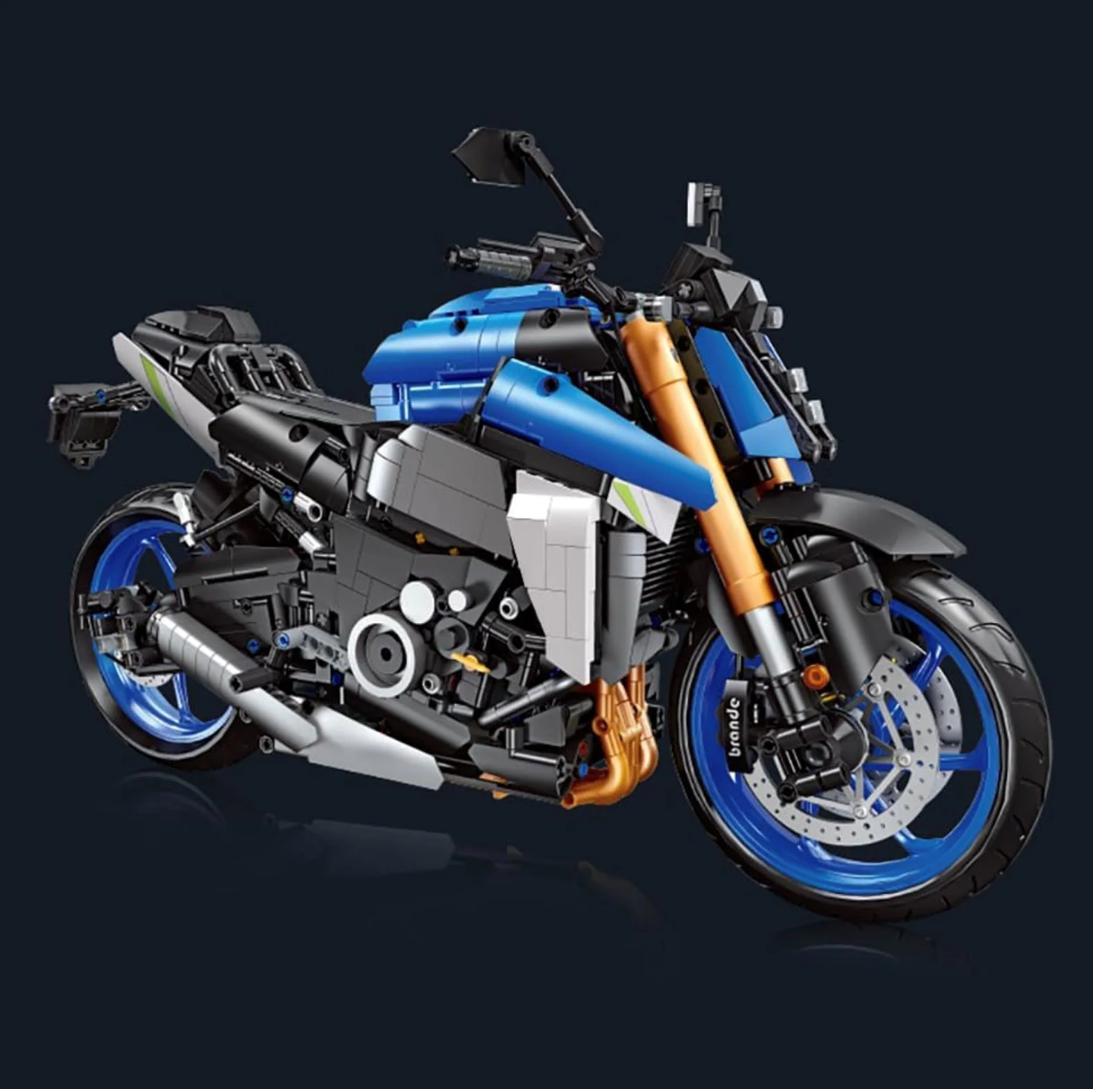 Set de constructie Jie Star Motocicleta albastra, 2046 el. foto